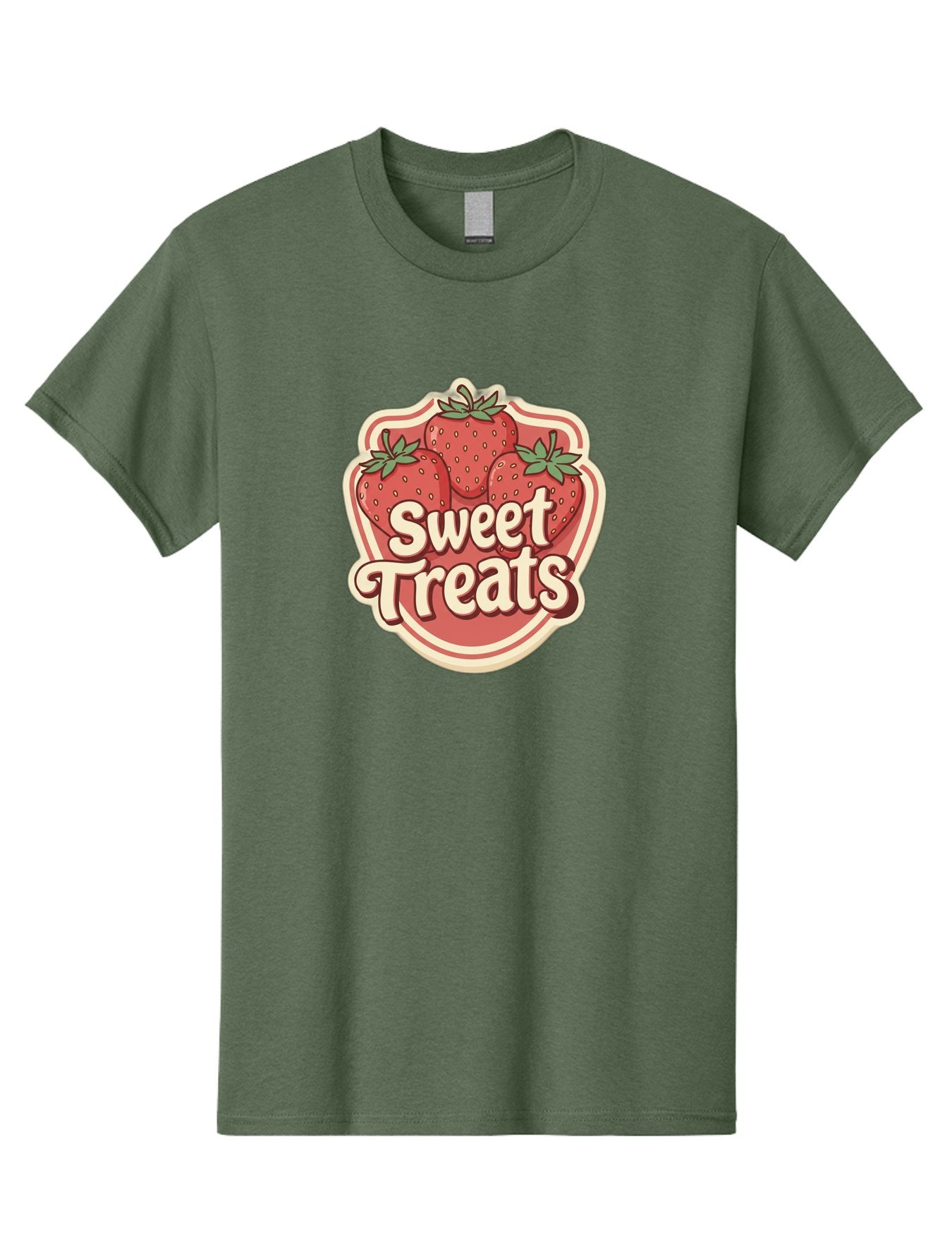 Sweet-Treats Men'S Graphic Tee, 100% Cotton, Comfortable Casual Summer Wear, Machine Washable, Strawberry Dessert, Sweet Treats, Fruit Illustration, Cartoon Style, Dessert Logo, Strawberries, Yummy Treats, Tasty Desserts, Fruit Logo Bac507 11