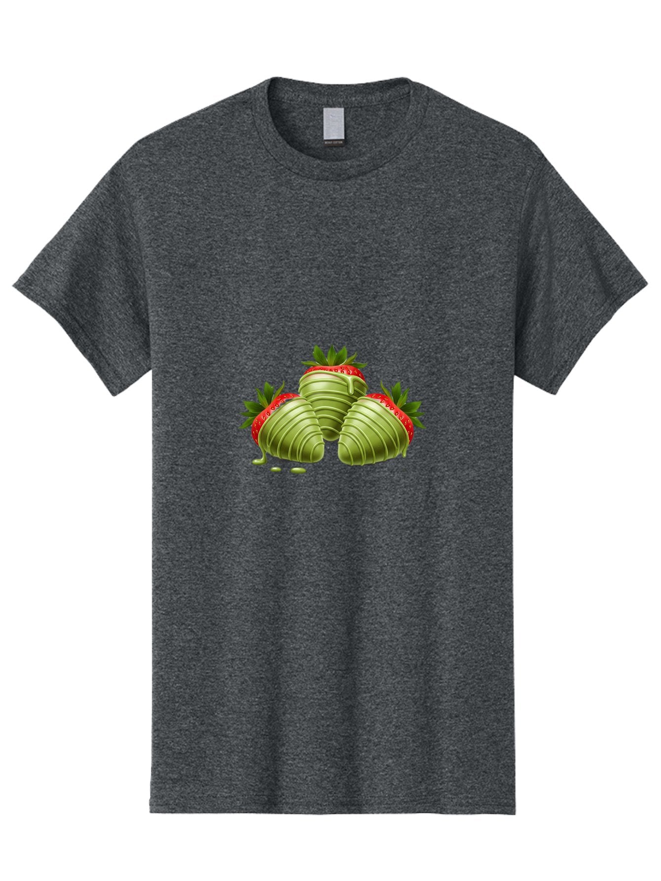 Three-Chocolate-Dipped-Strawberries Men'S Graphic Tee, 100% Cotton, Comfortable Casual Summer Wear, Machine Washable, Chocolate Covered Strawberries, Strawberries Dipped In Chocolate, Dessert, Sweet Treats, Indulgent Snacks, Summer Treats, Bac514 6