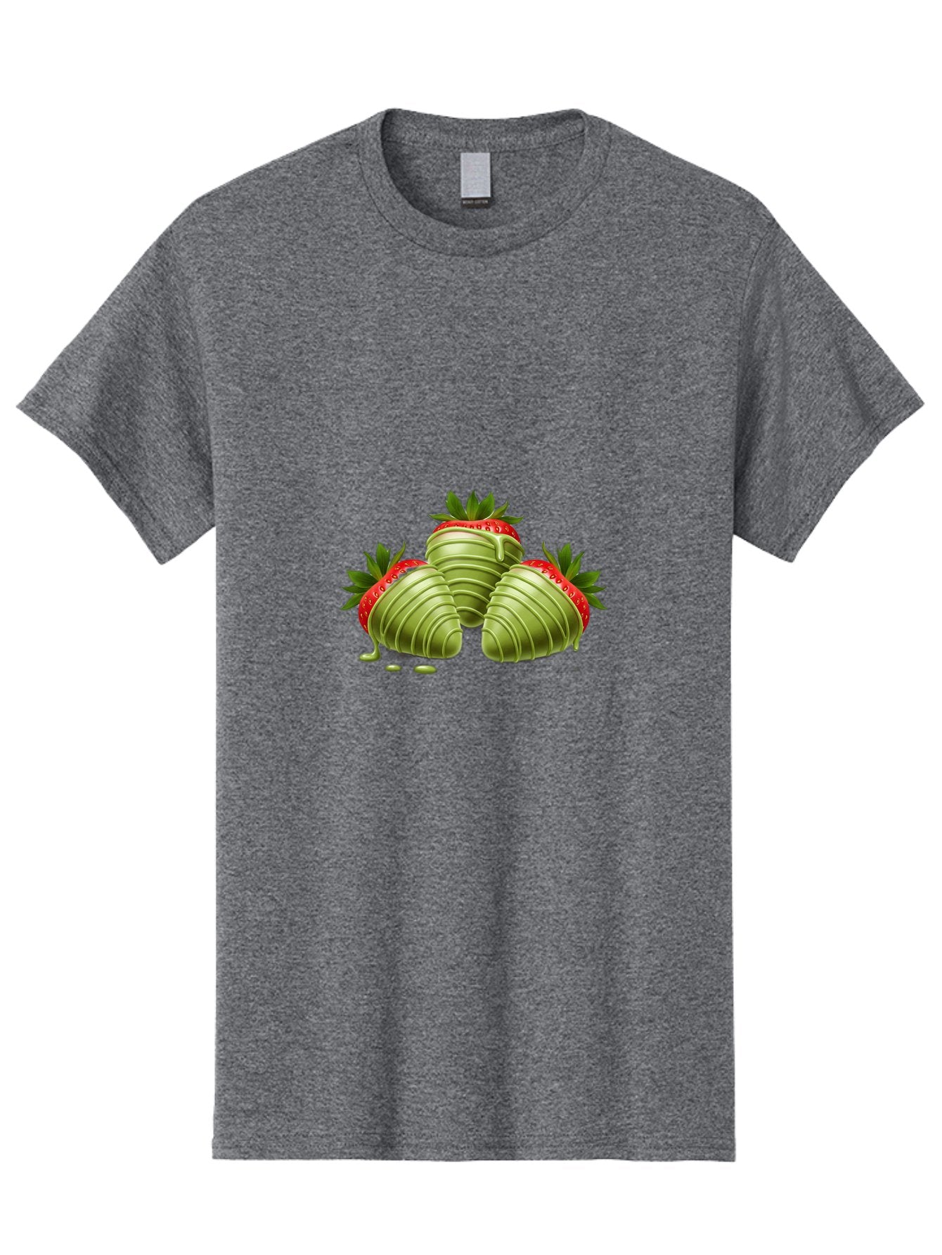 Three-Chocolate-Dipped-Strawberries Men'S Graphic Tee, 100% Cotton, Comfortable Casual Summer Wear, Machine Washable, Chocolate Covered Strawberries, Strawberries Dipped In Chocolate, Dessert, Sweet Treats, Indulgent Snacks, Summer Treats, Bac514 14
