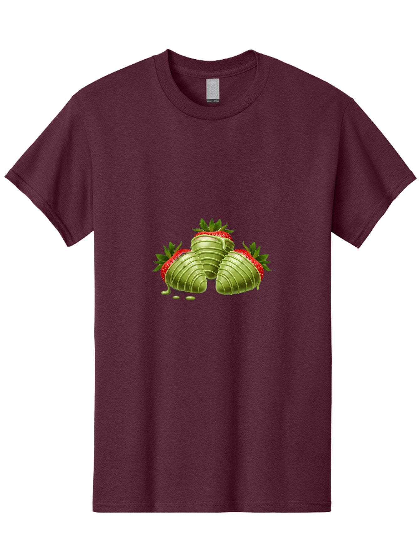 Three-Chocolate-Dipped-Strawberries Men'S Graphic Tee, 100% Cotton, Comfortable Casual Summer Wear, Machine Washable, Chocolate Covered Strawberries, Strawberries Dipped In Chocolate, Dessert, Sweet Treats, Indulgent Snacks, Summer Treats, Bac514 3