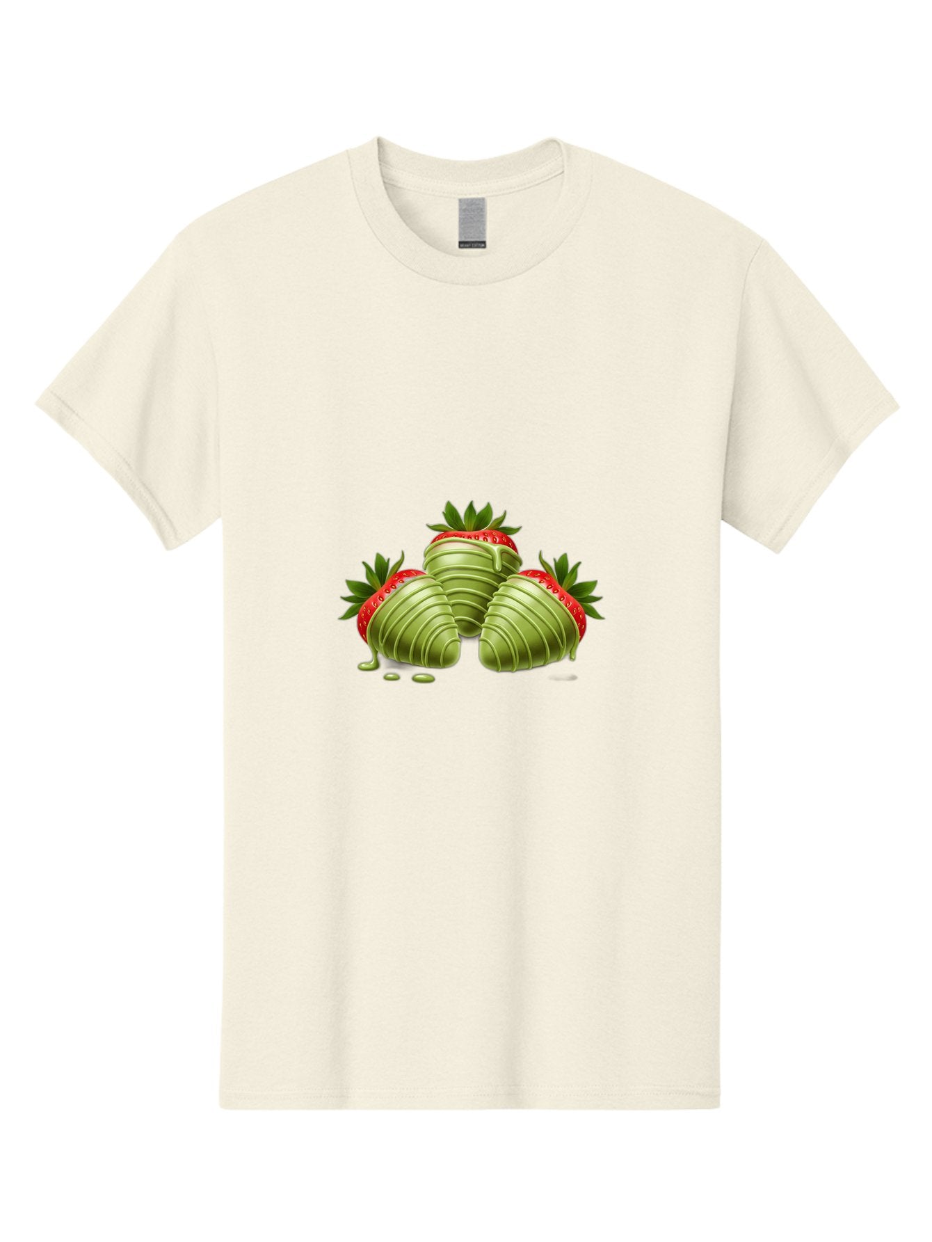 Three-Chocolate-Dipped-Strawberries Men'S Graphic Tee, 100% Cotton, Comfortable Casual Summer Wear, Machine Washable, Chocolate Covered Strawberries, Strawberries Dipped In Chocolate, Dessert, Sweet Treats, Indulgent Snacks, Summer Treats, Bac514 4