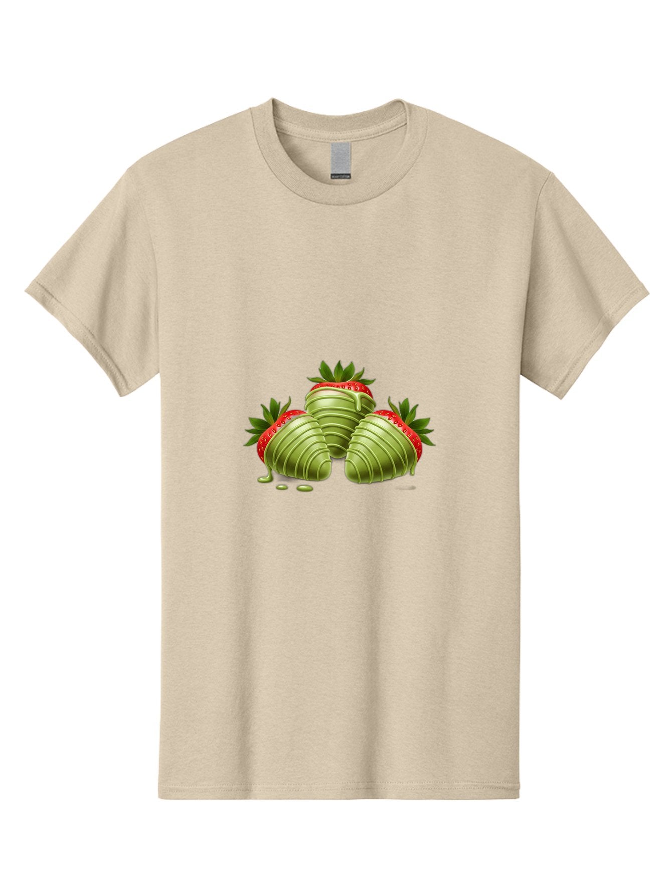 Three-Chocolate-Dipped-Strawberries Men'S Graphic Tee, 100% Cotton, Comfortable Casual Summer Wear, Machine Washable, Chocolate Covered Strawberries, Strawberries Dipped In Chocolate, Dessert, Sweet Treats, Indulgent Snacks, Summer Treats, Bac514 12