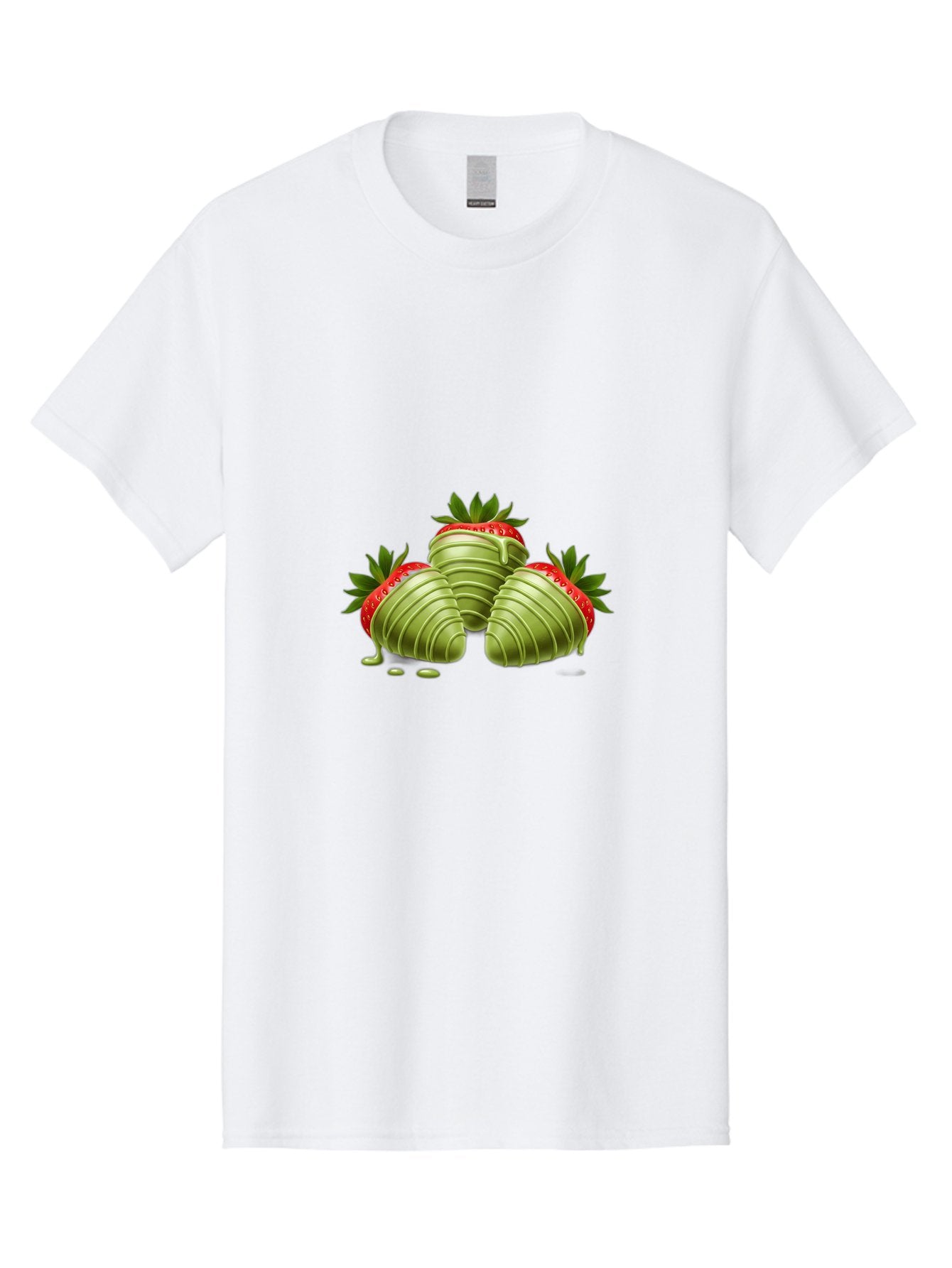 Three-Chocolate-Dipped-Strawberries Men'S Graphic Tee, 100% Cotton, Comfortable Casual Summer Wear, Machine Washable, Chocolate Covered Strawberries, Strawberries Dipped In Chocolate, Dessert, Sweet Treats, Indulgent Snacks, Summer Treats, Bac514 8