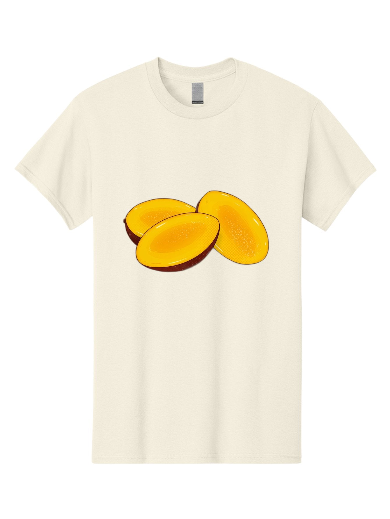 Three-Mango-Slices Men'S Graphic Tee, 100% Cotton, Comfortable Casual Summer Wear, Machine Washable, Mango Slices, Tropical Fruit, Yellow Fruit, Fruit Illustration, Sliced Mango, Healthy Snack, Vibrant Yellow, Fresh Fruit Bac517 14