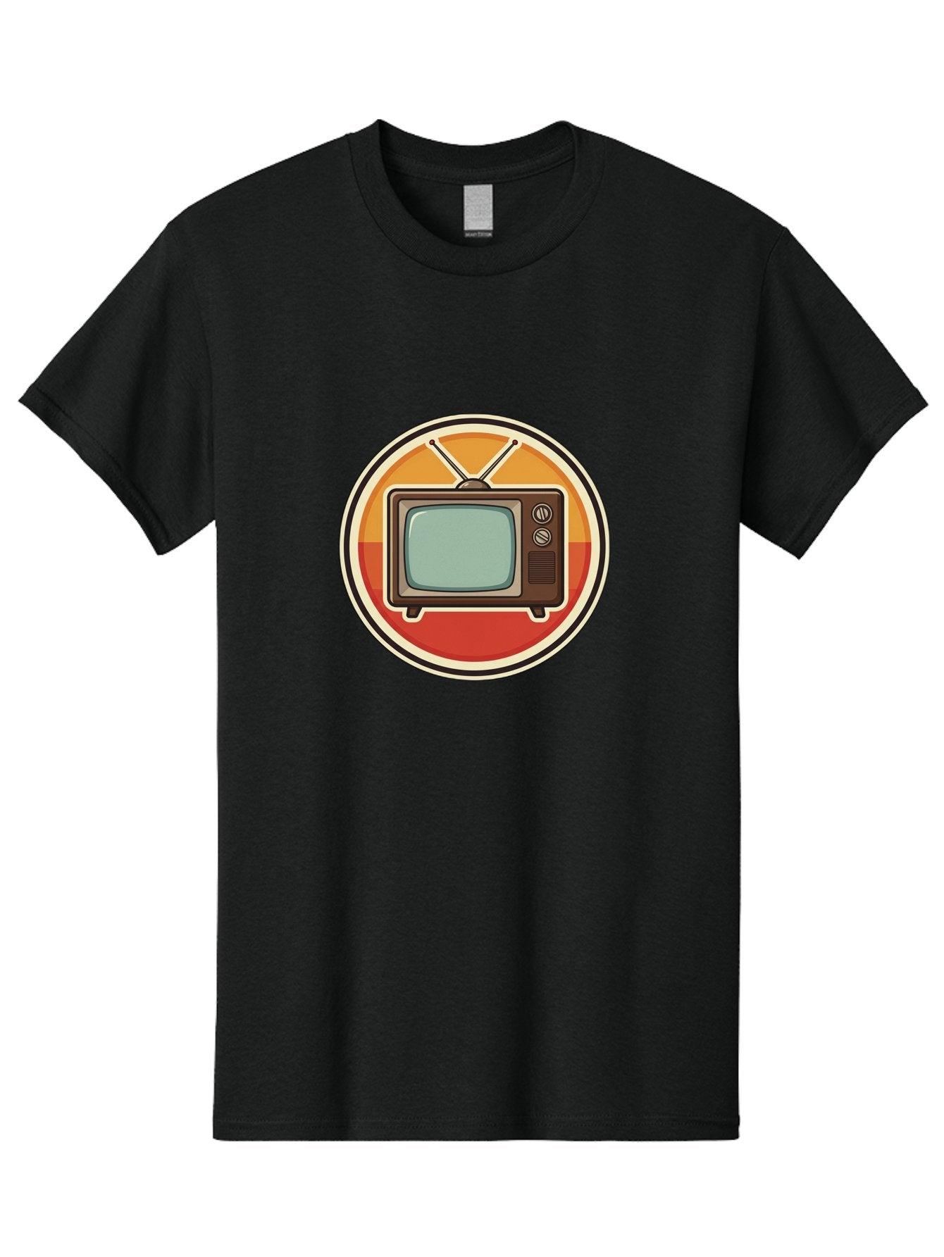 Tv-Icon Men'S Graphic Tee, 100% Cotton, Comfortable Casual Summer Wear, Machine Washable, Retro Television, Old Tv Set, Vintage Electronics, Classic Entertainment, Vintage Tech, Retro Gadgets, Nostalgic Devices, Antique Tv Bac524 7
