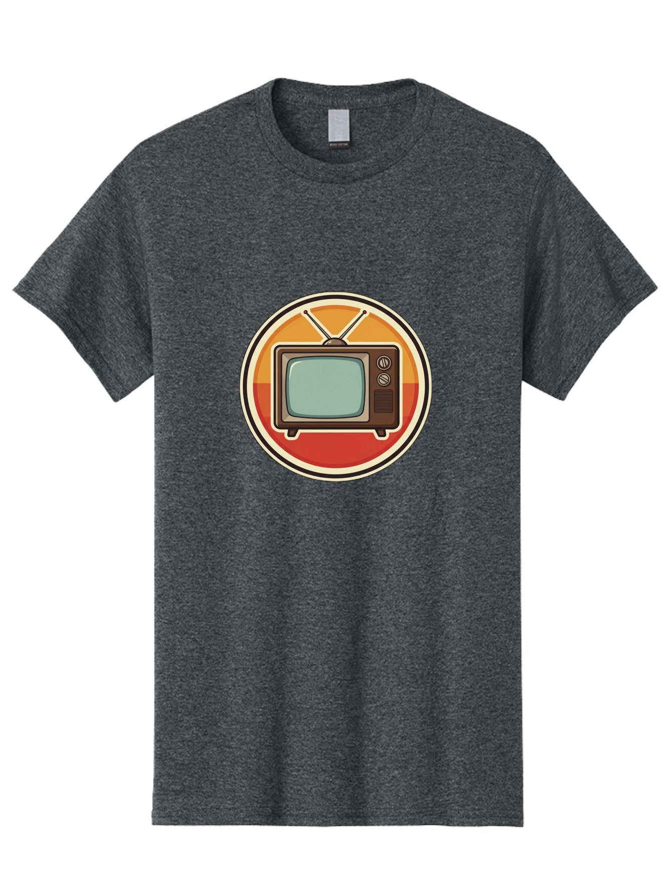 Tv-Icon Men'S Graphic Tee, 100% Cotton, Comfortable Casual Summer Wear, Machine Washable, Retro Television, Old Tv Set, Vintage Electronics, Classic Entertainment, Vintage Tech, Retro Gadgets, Nostalgic Devices, Antique Tv Bac524