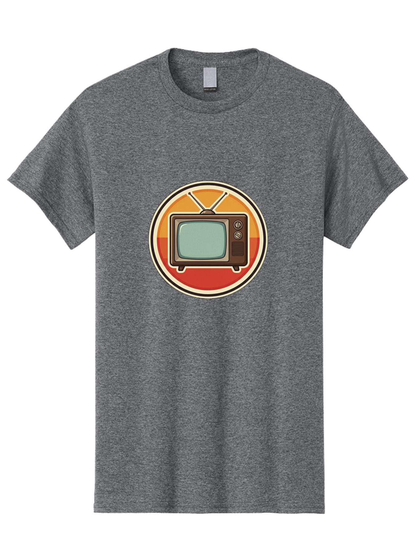 Tv-Icon Men'S Graphic Tee, 100% Cotton, Comfortable Casual Summer Wear, Machine Washable, Retro Television, Old Tv Set, Vintage Electronics, Classic Entertainment, Vintage Tech, Retro Gadgets, Nostalgic Devices, Antique Tv Bac524 6