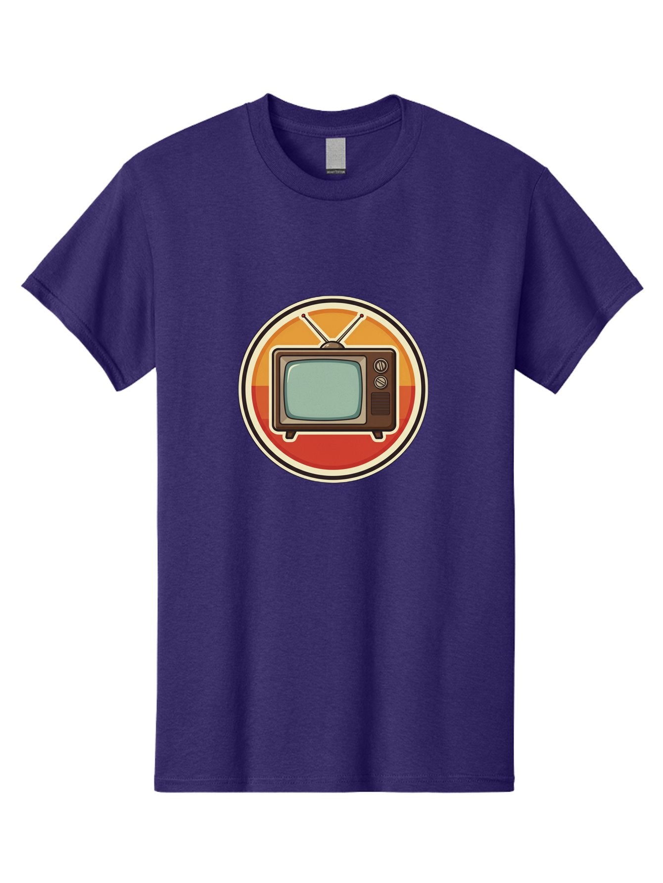 Tv-Icon Men'S Graphic Tee, 100% Cotton, Comfortable Casual Summer Wear, Machine Washable, Retro Television, Old Tv Set, Vintage Electronics, Classic Entertainment, Vintage Tech, Retro Gadgets, Nostalgic Devices, Antique Tv Bac524 11