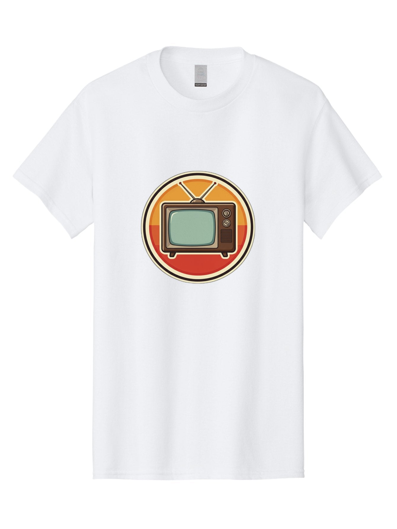Tv-Icon Men'S Graphic Tee, 100% Cotton, Comfortable Casual Summer Wear, Machine Washable, Retro Television, Old Tv Set, Vintage Electronics, Classic Entertainment, Vintage Tech, Retro Gadgets, Nostalgic Devices, Antique Tv Bac524 5