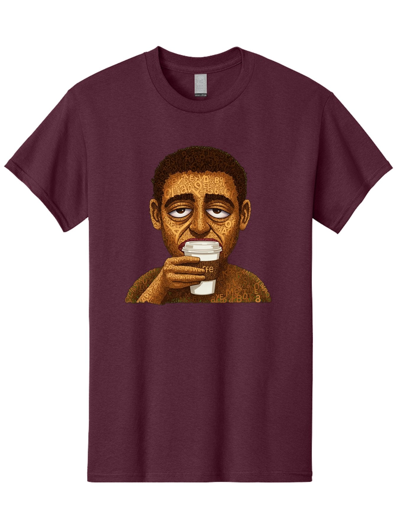 Tyler-The-Creator Men'S Graphic Tee, 100% Cotton, Comfortable Casual Summer Wear, Machine Washable, Tame Impala Lead Singer, Kevin Parker, Drinking Coffee, Psychedelic Art, Typography, Abstract Portrait, Indie Rock, Music Icon, Bac529
