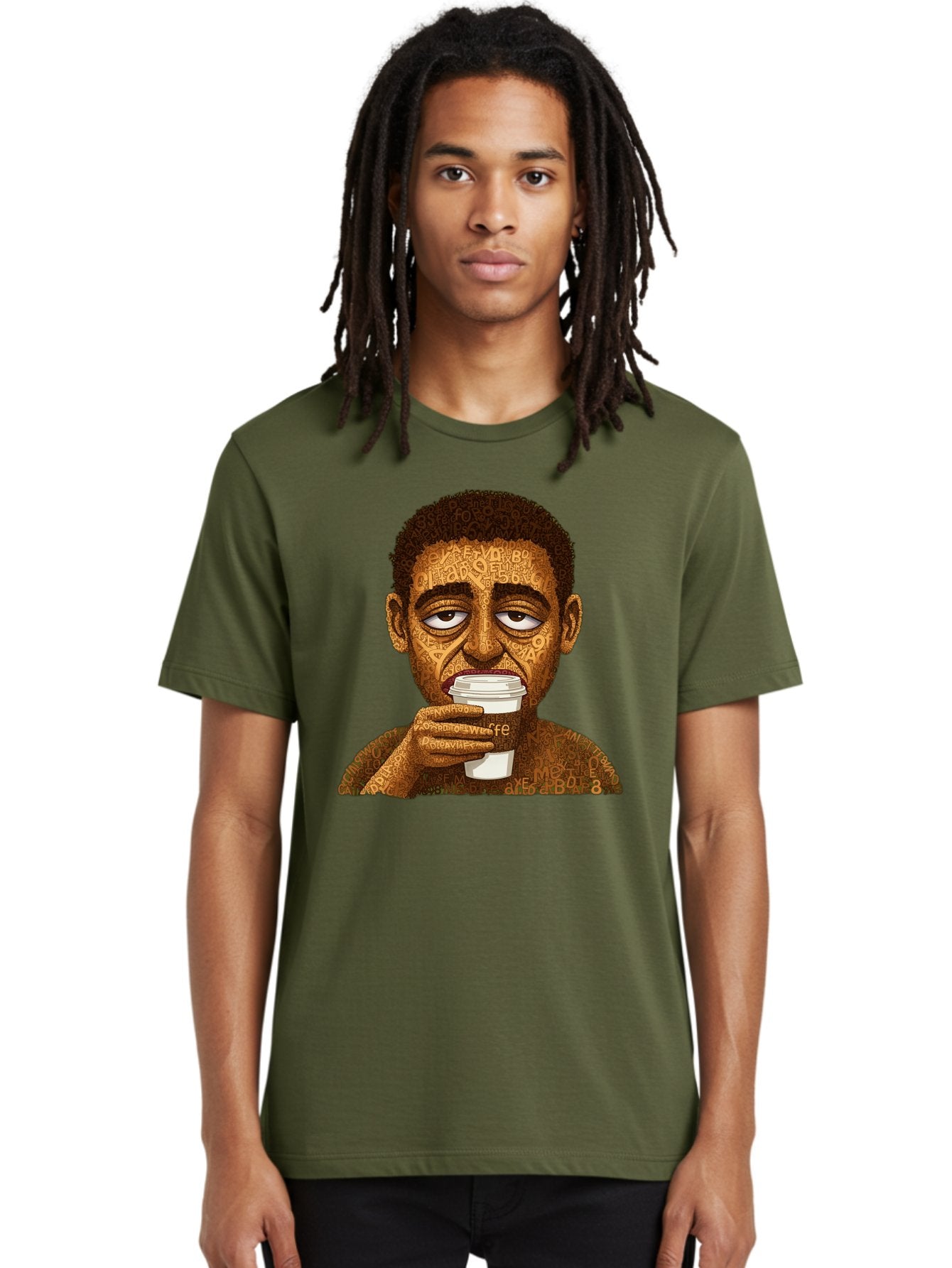 Tyler-The-Creator Men'S Graphic Tee, 100% Cotton, Comfortable Casual Summer Wear, Machine Washable, Tame Impala Lead Singer, Kevin Parker, Drinking Coffee, Psychedelic Art, Typography, Abstract Portrait, Indie Rock, Music Icon, Bac529 24