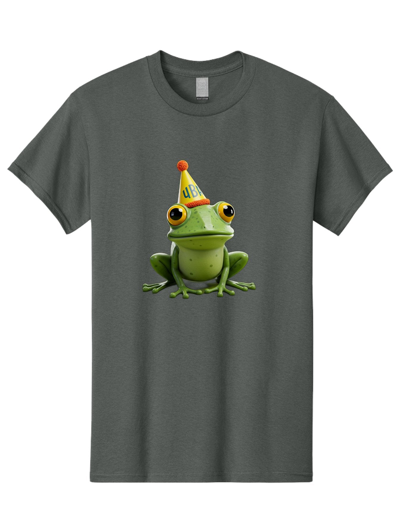 Ube-Frog Men'S Graphic Tee, 100% Cotton, Comfortable Casual Summer Wear, Machine Washable, Cartoon Frog, Party Hat, Funny Animal, Quirky Character, Amusement, Comical Illustration, Festive Vibe, Humor, Meme Inspiration, Entertaining Graphic Bac530 11