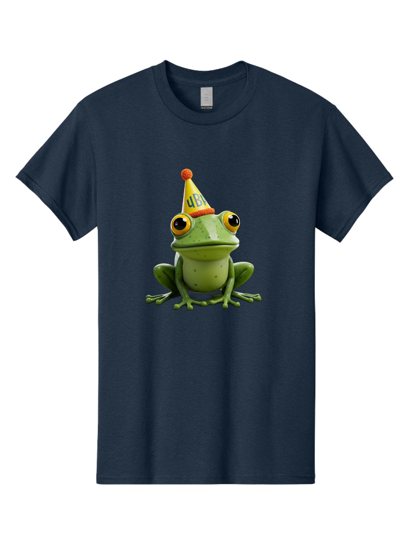 Ube-Frog Men'S Graphic Tee, 100% Cotton, Comfortable Casual Summer Wear, Machine Washable, Cartoon Frog, Party Hat, Funny Animal, Quirky Character, Amusement, Comical Illustration, Festive Vibe, Humor, Meme Inspiration, Entertaining Graphic Bac530 14