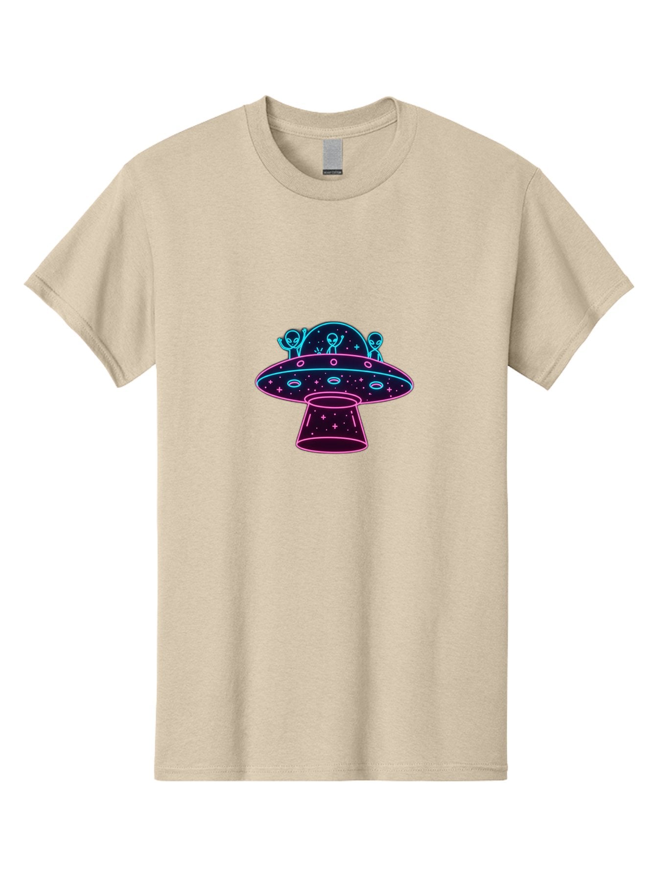 Ufo-Alien-Spaceship Men'S Graphic Tee, 100% Cotton, Comfortable Casual Summer Wear, Machine Washable, Alien Spaceship, Extraterrestrial Life, Futuristic Design, Neon Lights, Cosmic Travel, Stars, Universe Exploration, Mystic Ambiance, Bac531 9