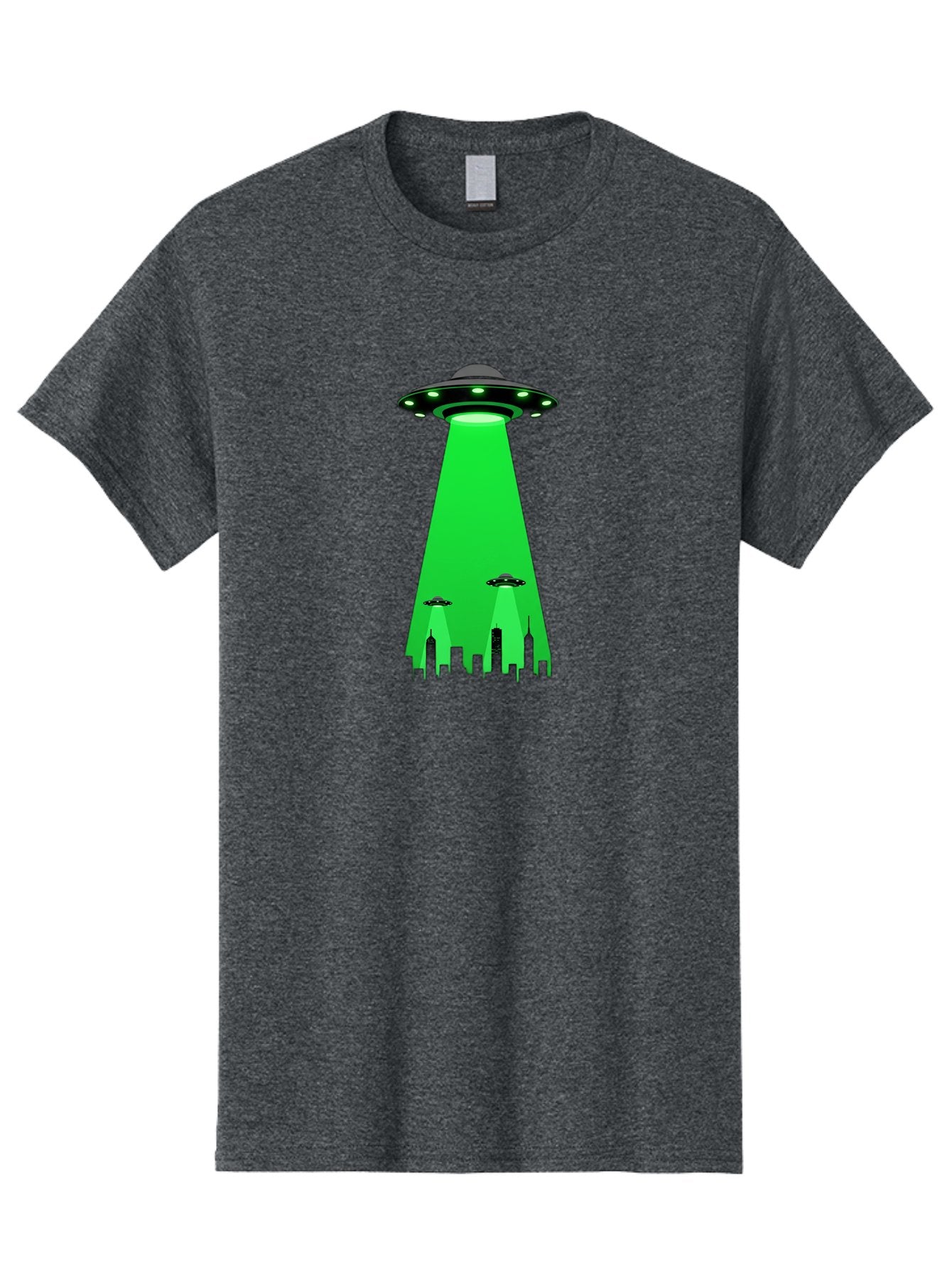 Ufo-Invasion Men'S Graphic Tee, 100% Cotton, Comfortable Casual Summer Wear, Machine Washable, Ufo, Unidentified Flying Object, Alien Spacecraft, Cityscape, Skyscrapers, Mysterious Lights, Extraterrestrial Life, Science Fiction, Bac534 11