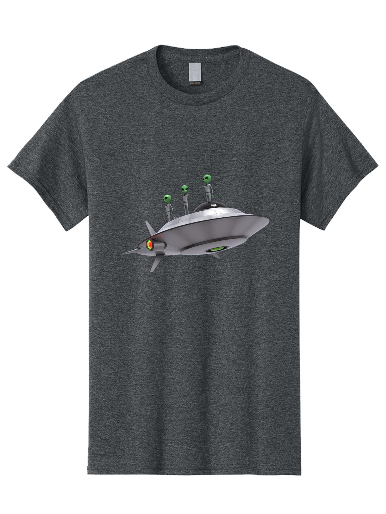 Ufo-With-Aliens Men'S Graphic Tee, 100% Cotton, Comfortable Casual Summer Wear, Machine Washable, Silver Ufo, Gray Aliens, Extraterrestrial Life, Science Fiction, Space Travel, Futuristic Design, Otherworldly Scene, Alien Technology, Bac536 6