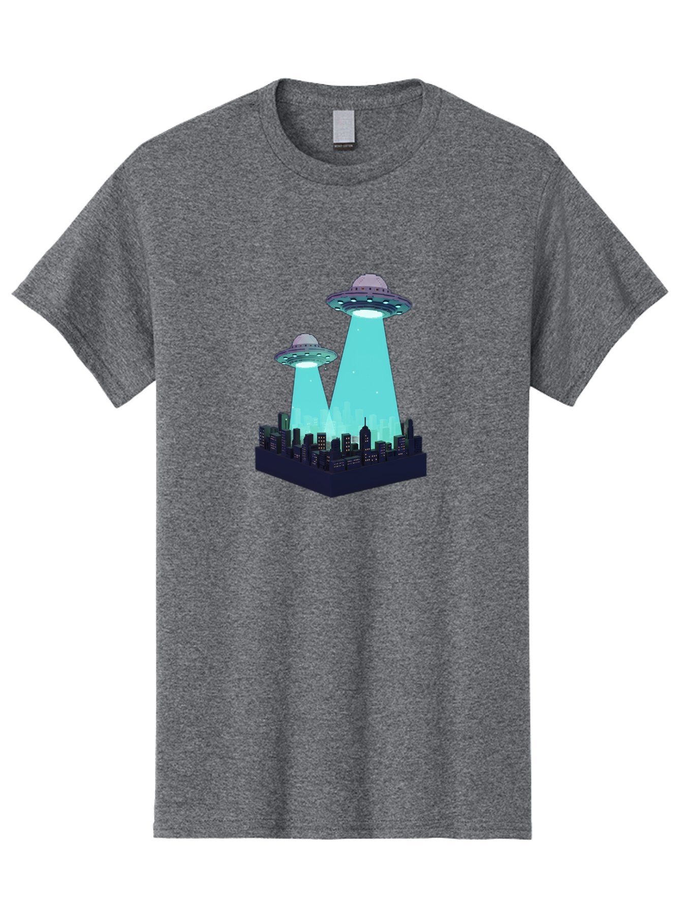 Ufos-Over-City Men'S Graphic Tee, 100% Cotton, Comfortable Casual Summer Wear, Machine Washable, Ufos Over City, Alien Invasion, Science Fiction, Futuristic, Cityscape, Mysterious Lights, Extraterrestrial Activity, Urban Landscape, Bac541 6