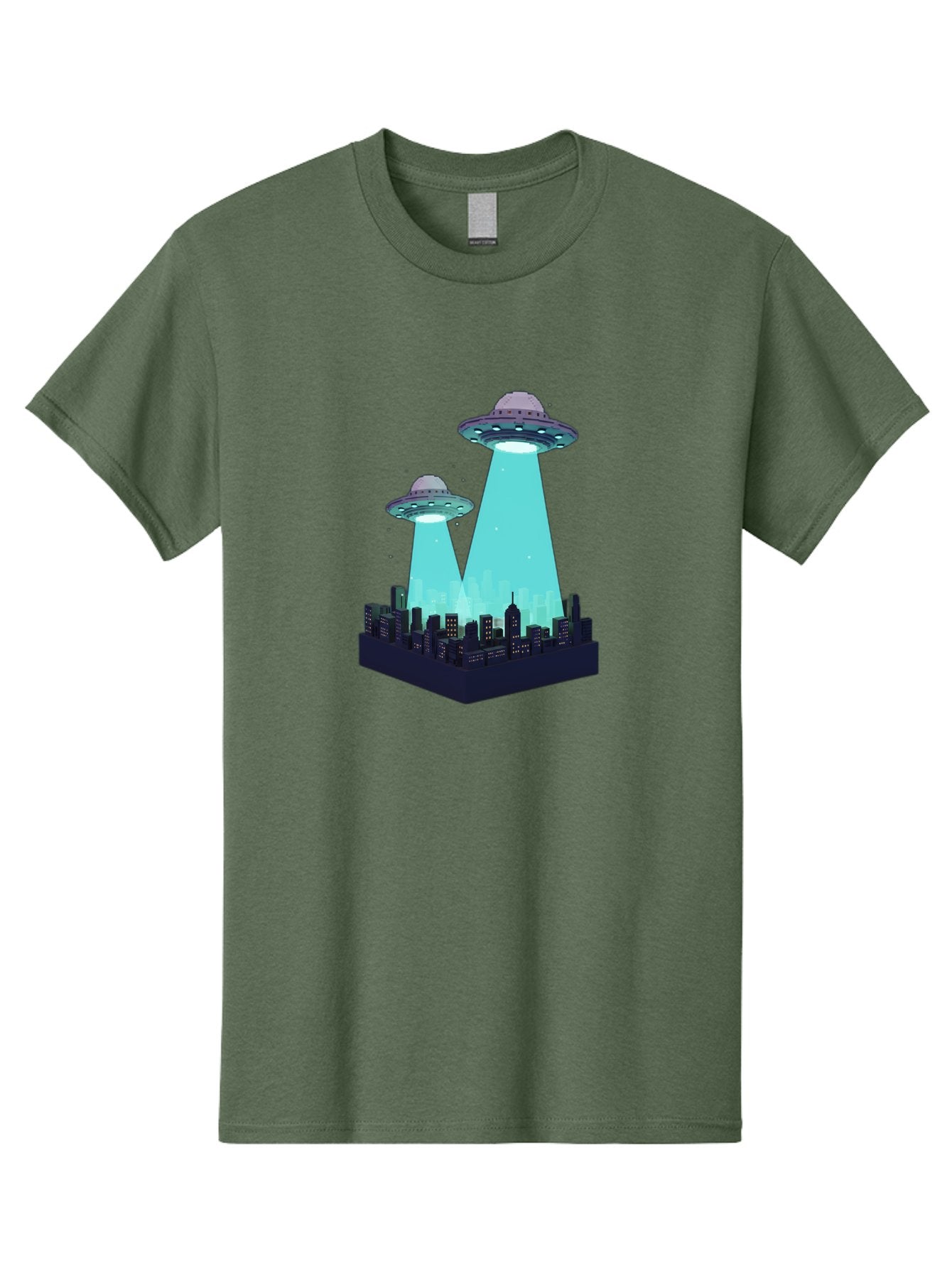 Ufos-Over-City Men'S Graphic Tee, 100% Cotton, Comfortable Casual Summer Wear, Machine Washable, Ufos Over City, Alien Invasion, Science Fiction, Futuristic, Cityscape, Mysterious Lights, Extraterrestrial Activity, Urban Landscape, Bac541 15
