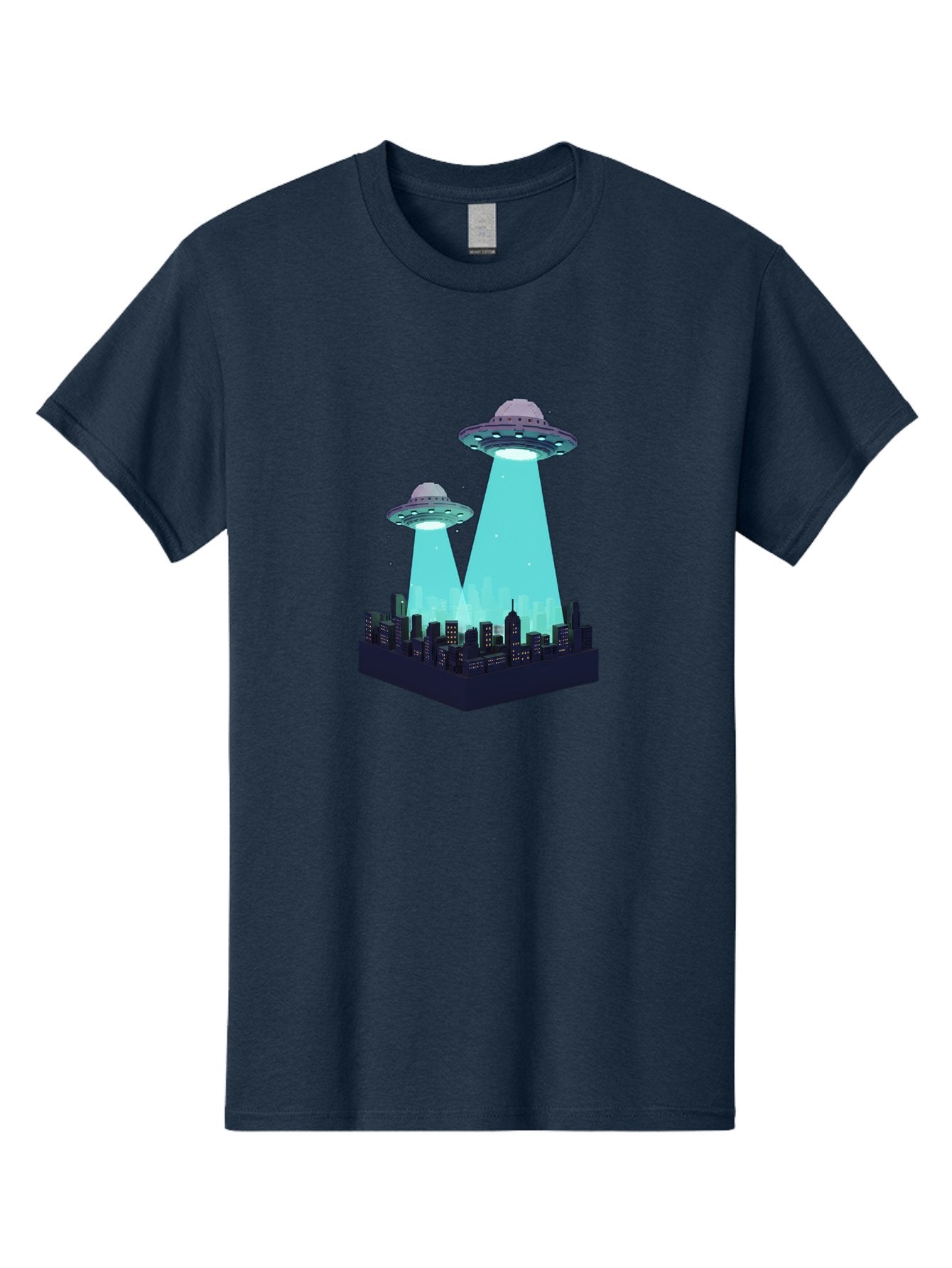 Ufos-Over-City Men'S Graphic Tee, 100% Cotton, Comfortable Casual Summer Wear, Machine Washable, Ufos Over City, Alien Invasion, Science Fiction, Futuristic, Cityscape, Mysterious Lights, Extraterrestrial Activity, Urban Landscape, Bac541 11