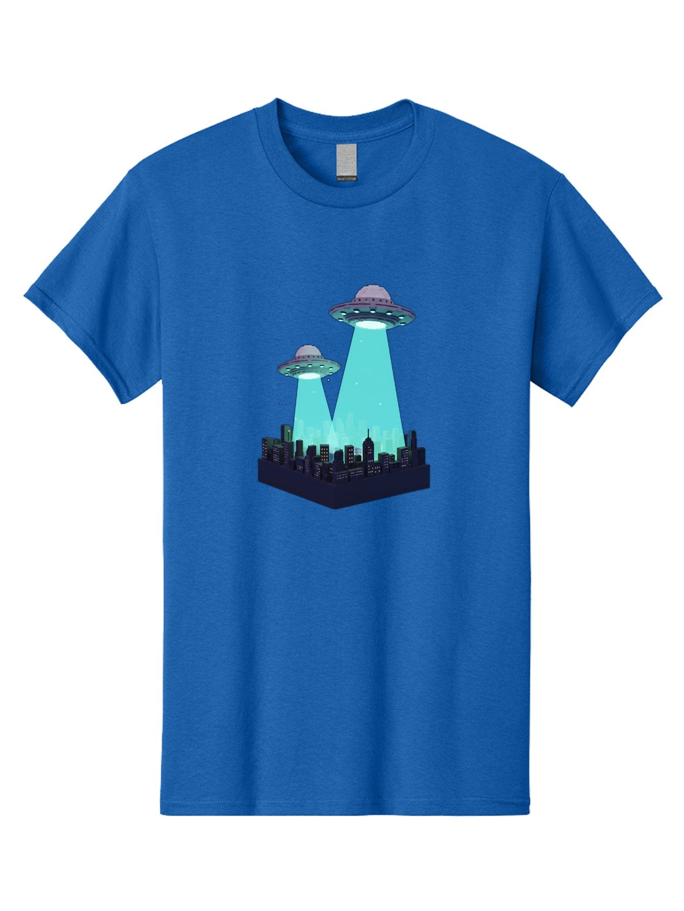 Ufos-Over-City Men'S Graphic Tee, 100% Cotton, Comfortable Casual Summer Wear, Machine Washable, Ufos Over City, Alien Invasion, Science Fiction, Futuristic, Cityscape, Mysterious Lights, Extraterrestrial Activity, Urban Landscape, Bac541 14
