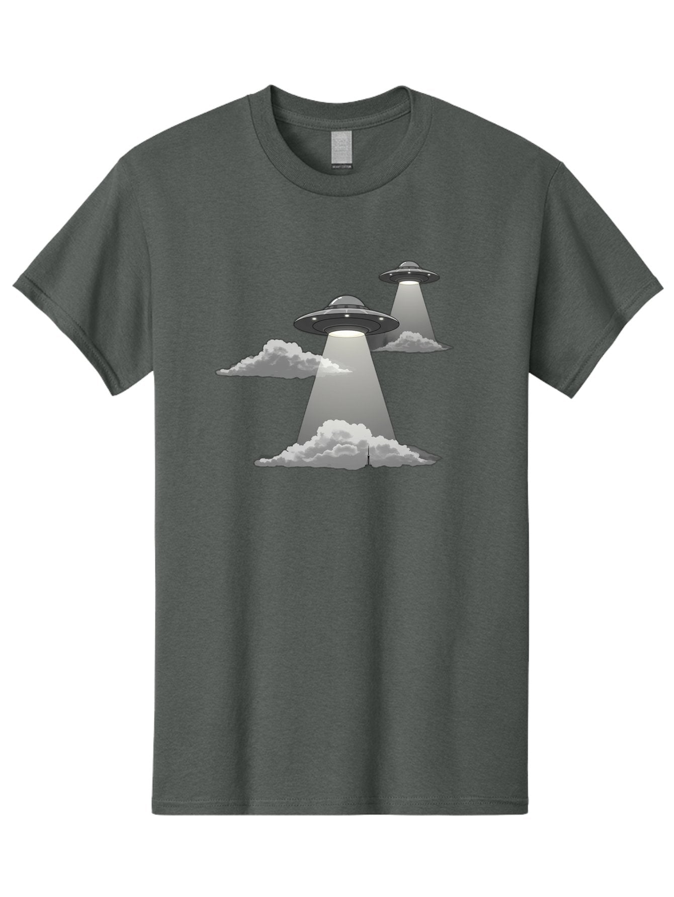Ufos Men'S Graphic Tee, 100% Cotton, Comfortable Casual Summer Wear, Machine Washable, Ufo Invasion, Alien Spacecraft, Flying Saucers, Mysterious Lights, Cloudy Atmosphere, Science Fiction, Extraterrestrial, Paranormal Activity, Bac542 13