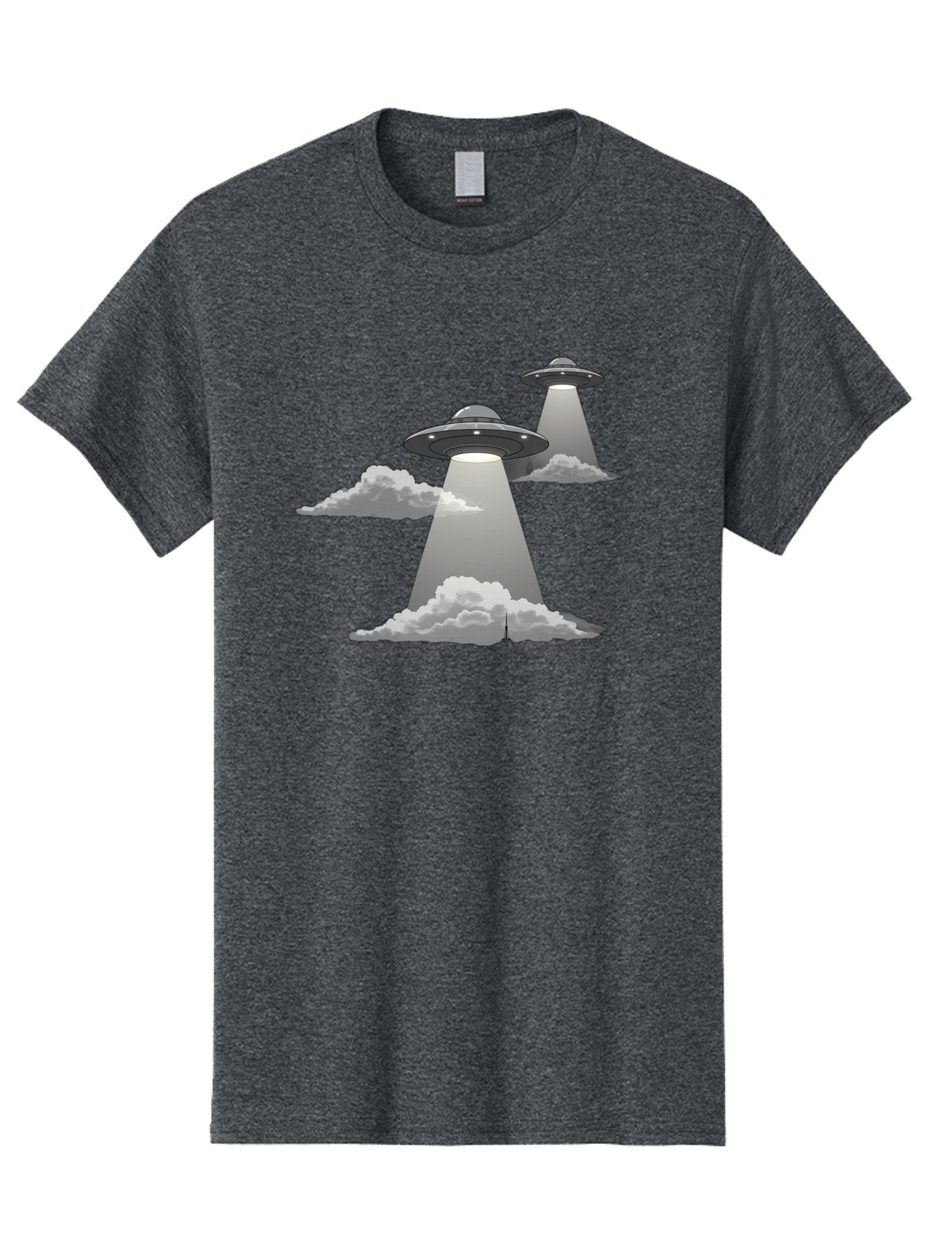 Ufos Men'S Graphic Tee, 100% Cotton, Comfortable Casual Summer Wear, Machine Washable, Ufo Invasion, Alien Spacecraft, Flying Saucers, Mysterious Lights, Cloudy Atmosphere, Science Fiction, Extraterrestrial, Paranormal Activity, Bac542