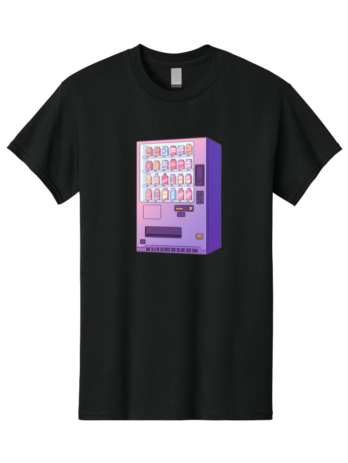 Vending-Machine Men'S Graphic Tee, 100% Cotton, Comfortable Casual Summer Wear, Machine Washable, Vending Machine, Soda Drinks, Colorful Cans, Vending Machine Interface, Automated Retail, Convenience Technology, Soft Drink Dispenser, Bac546 10