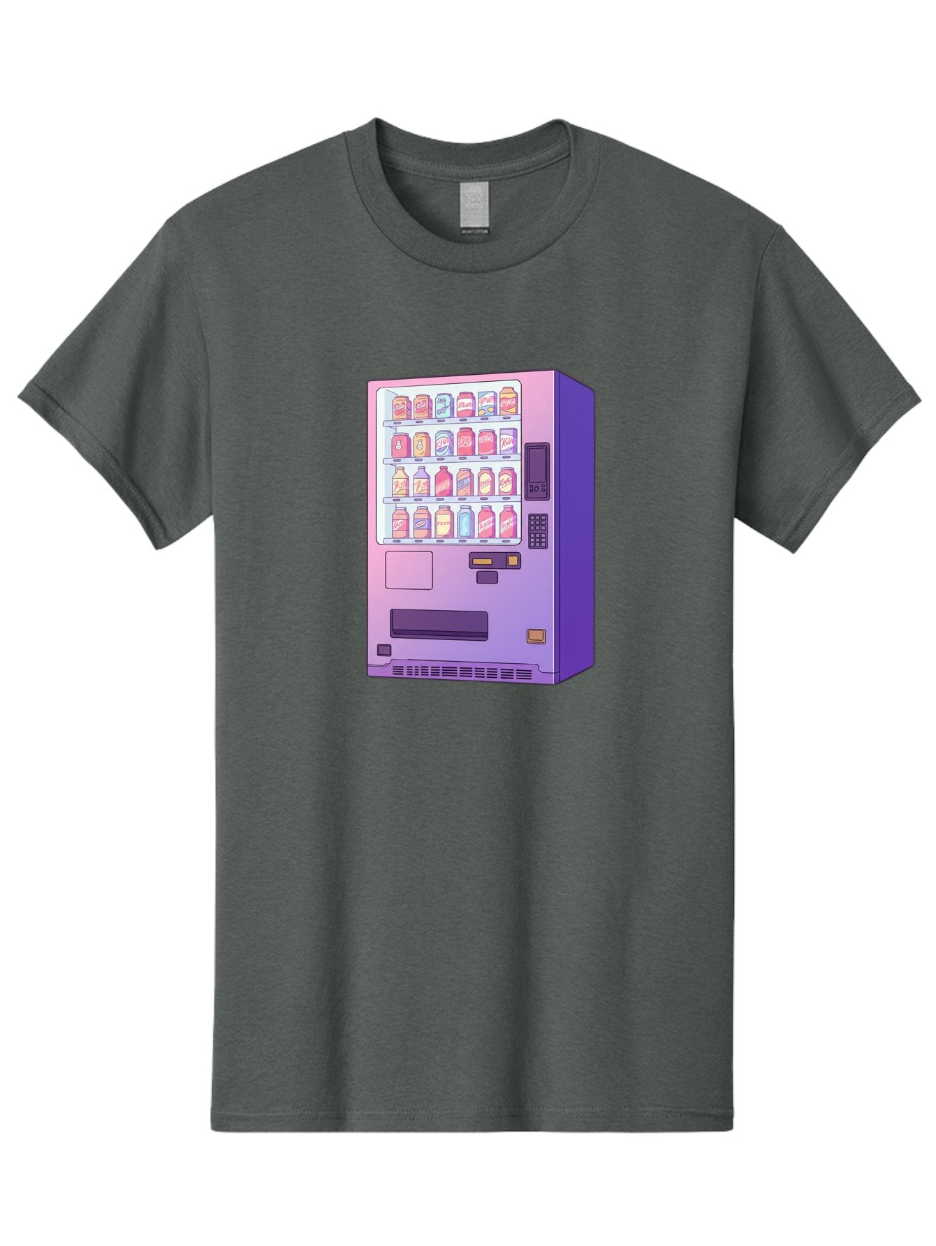 Vending-Machine Men'S Graphic Tee, 100% Cotton, Comfortable Casual Summer Wear, Machine Washable, Vending Machine, Soda Drinks, Colorful Cans, Vending Machine Interface, Automated Retail, Convenience Technology, Soft Drink Dispenser, Bac546 14