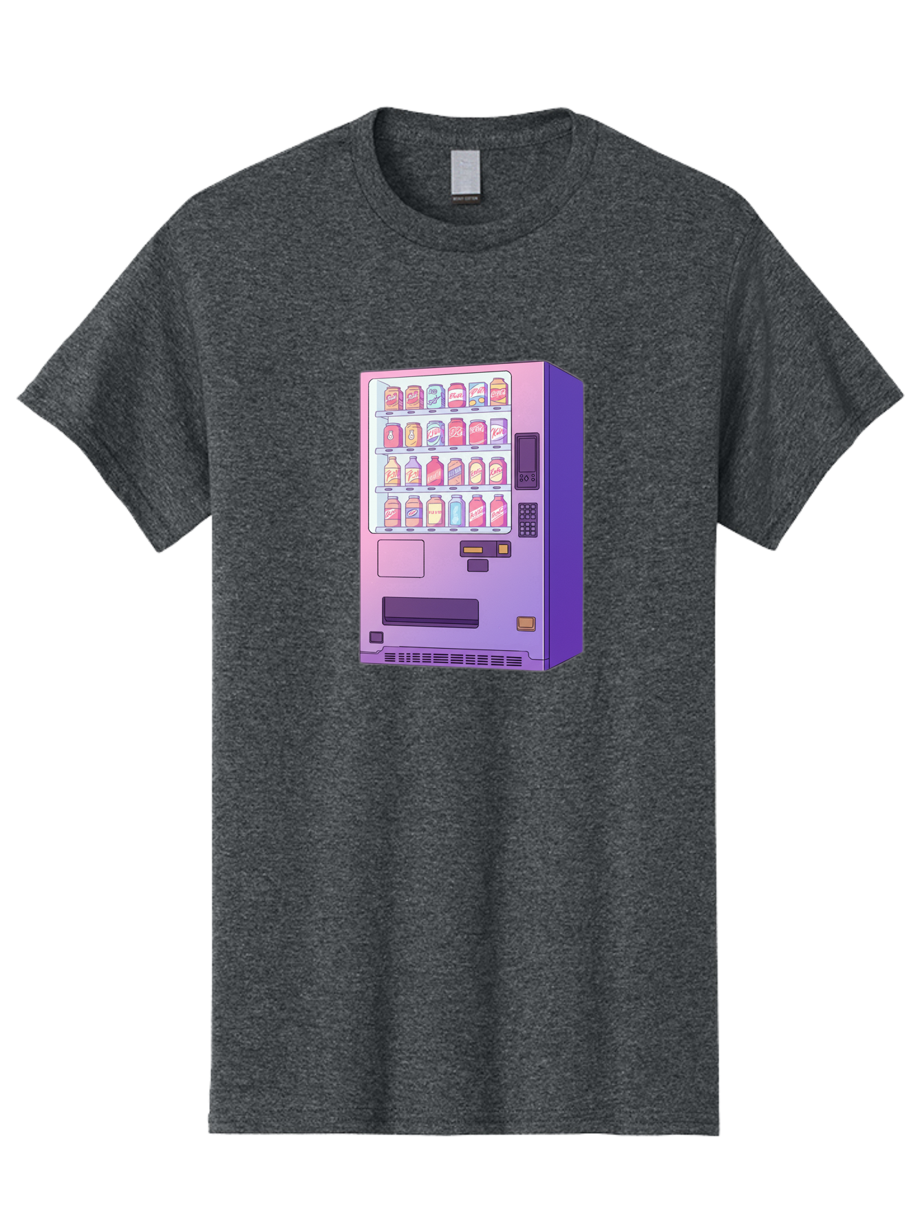 Vending-Machine Men'S Graphic Tee, 100% Cotton, Comfortable Casual Summer Wear, Machine Washable, Vending Machine, Soda Drinks, Colorful Cans, Vending Machine Interface, Automated Retail, Convenience Technology, Soft Drink Dispenser, Bac546 15