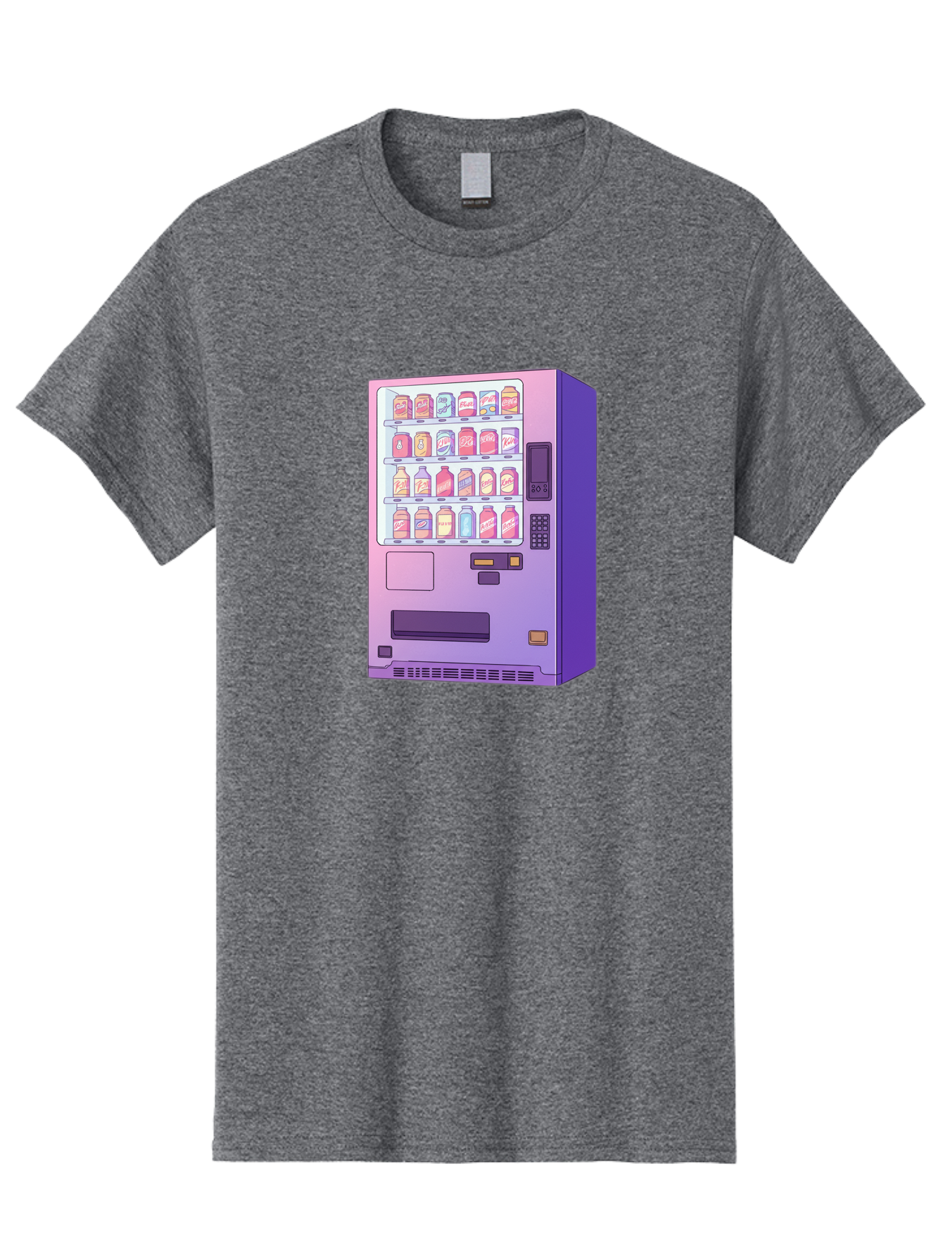 Vending-Machine Men'S Graphic Tee, 100% Cotton, Comfortable Casual Summer Wear, Machine Washable, Vending Machine, Soda Drinks, Colorful Cans, Vending Machine Interface, Automated Retail, Convenience Technology, Soft Drink Dispenser, Bac546 9