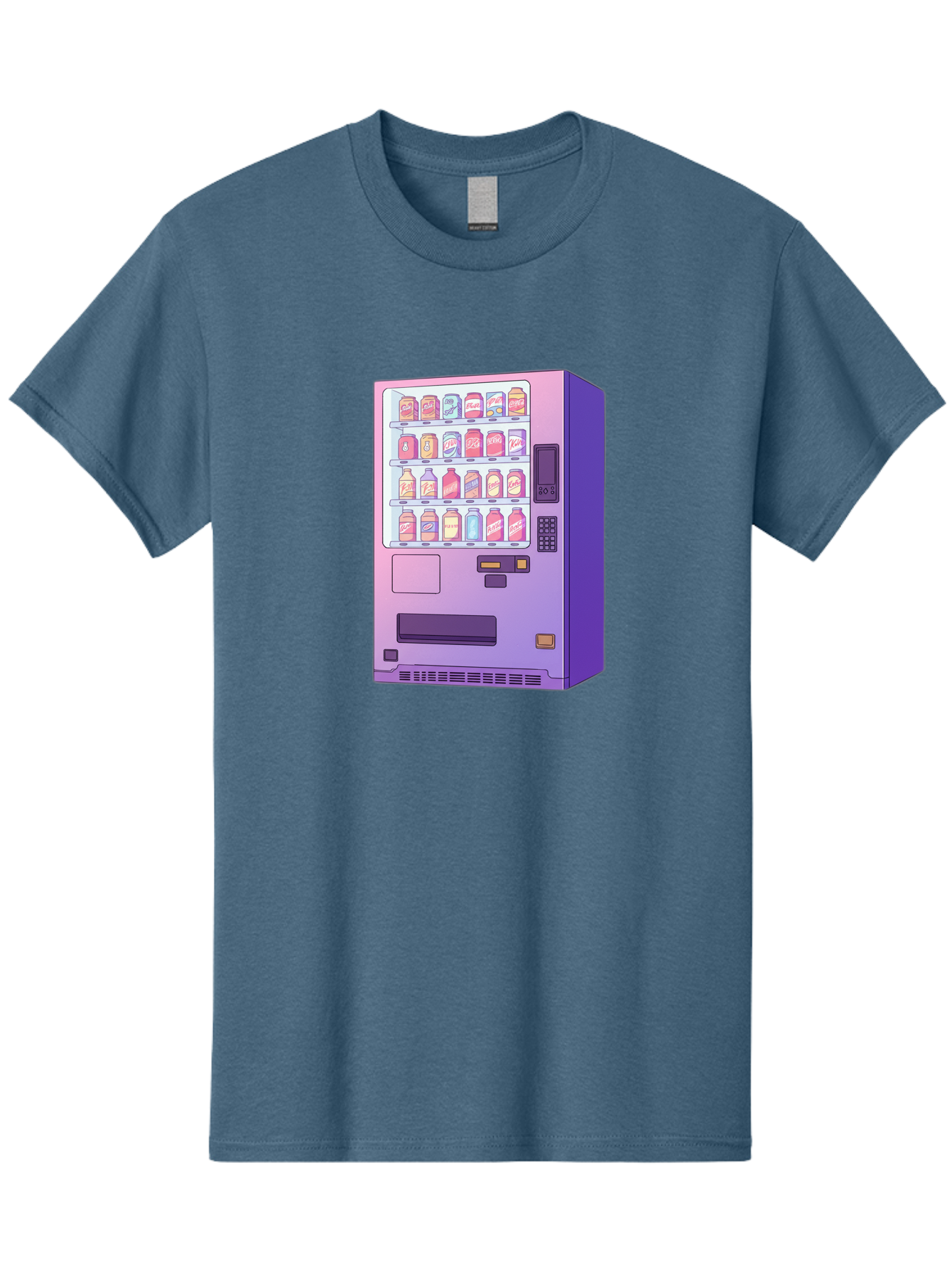 Vending-Machine Men'S Graphic Tee, 100% Cotton, Comfortable Casual Summer Wear, Machine Washable, Vending Machine, Soda Drinks, Colorful Cans, Vending Machine Interface, Automated Retail, Convenience Technology, Soft Drink Dispenser, Bac546 6