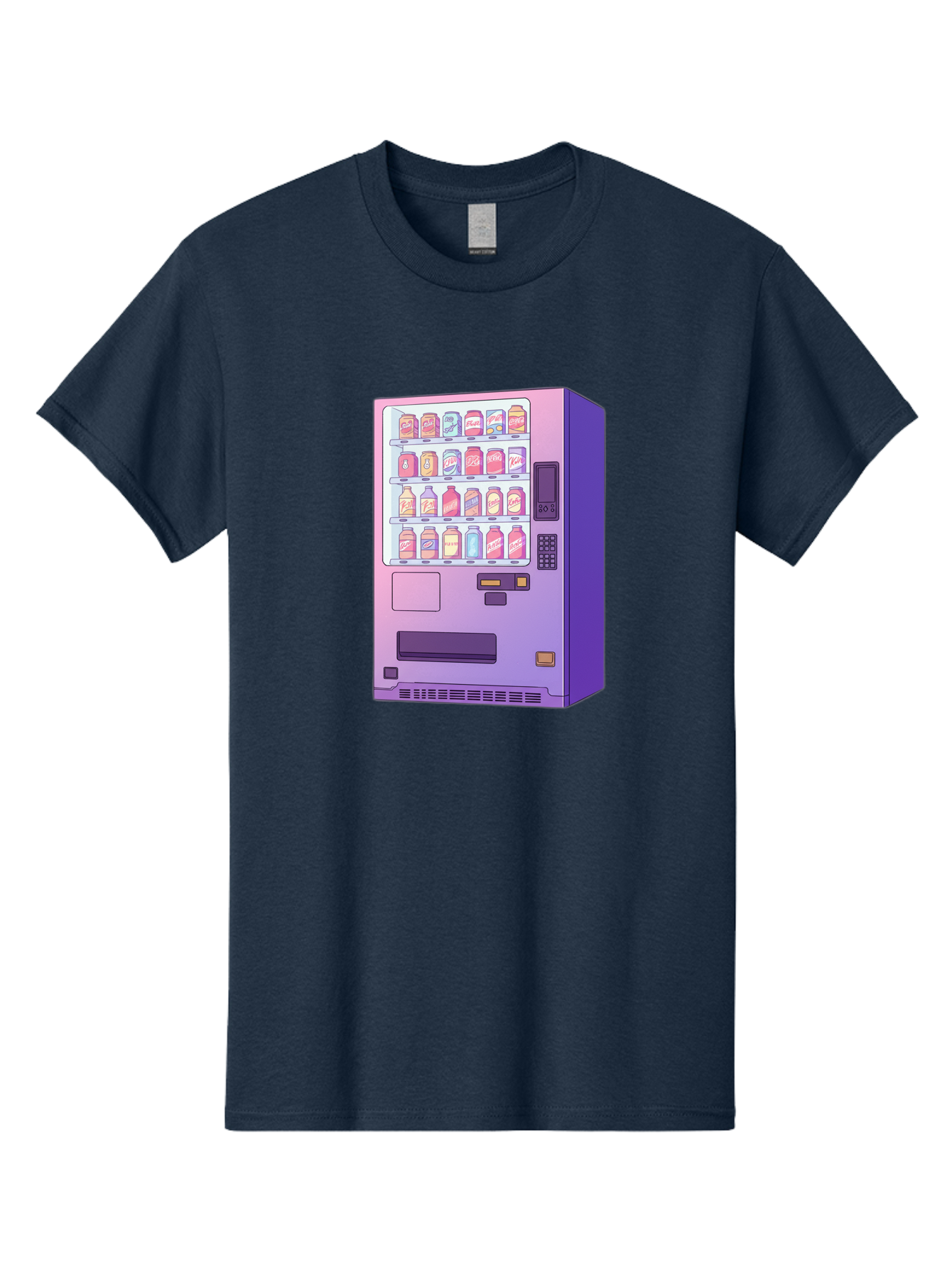 Vending-Machine Men'S Graphic Tee, 100% Cotton, Comfortable Casual Summer Wear, Machine Washable, Vending Machine, Soda Drinks, Colorful Cans, Vending Machine Interface, Automated Retail, Convenience Technology, Soft Drink Dispenser, Bac546 11