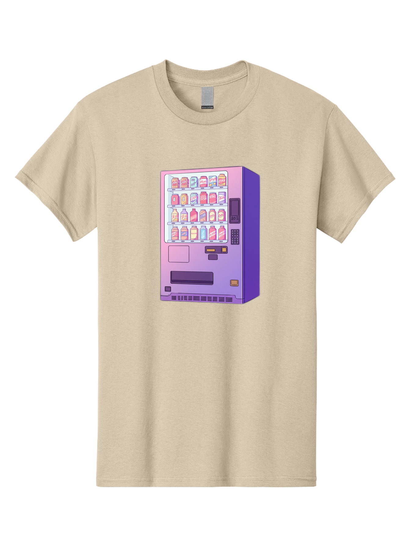 Vending-Machine Men'S Graphic Tee, 100% Cotton, Comfortable Casual Summer Wear, Machine Washable, Vending Machine, Soda Drinks, Colorful Cans, Vending Machine Interface, Automated Retail, Convenience Technology, Soft Drink Dispenser, Bac546 7