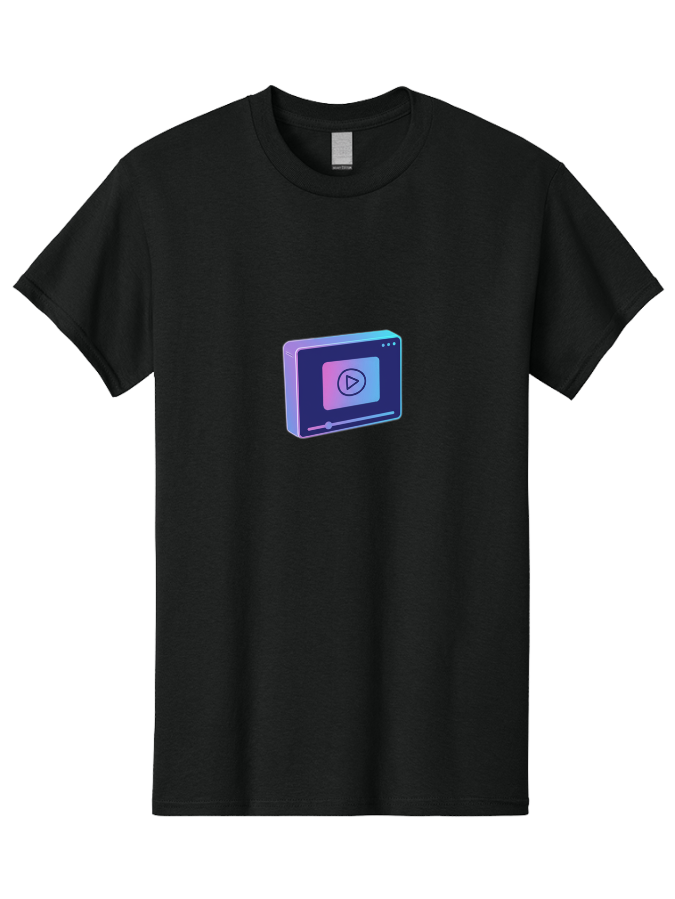 Video-Player Men'S Graphic Tee, 100% Cotton, Comfortable Casual Summer Wear, Machine Washable, Video Player Icon, Play Button, Media Player, Digital Video, Online Streaming, Playback Controls Bac548 9