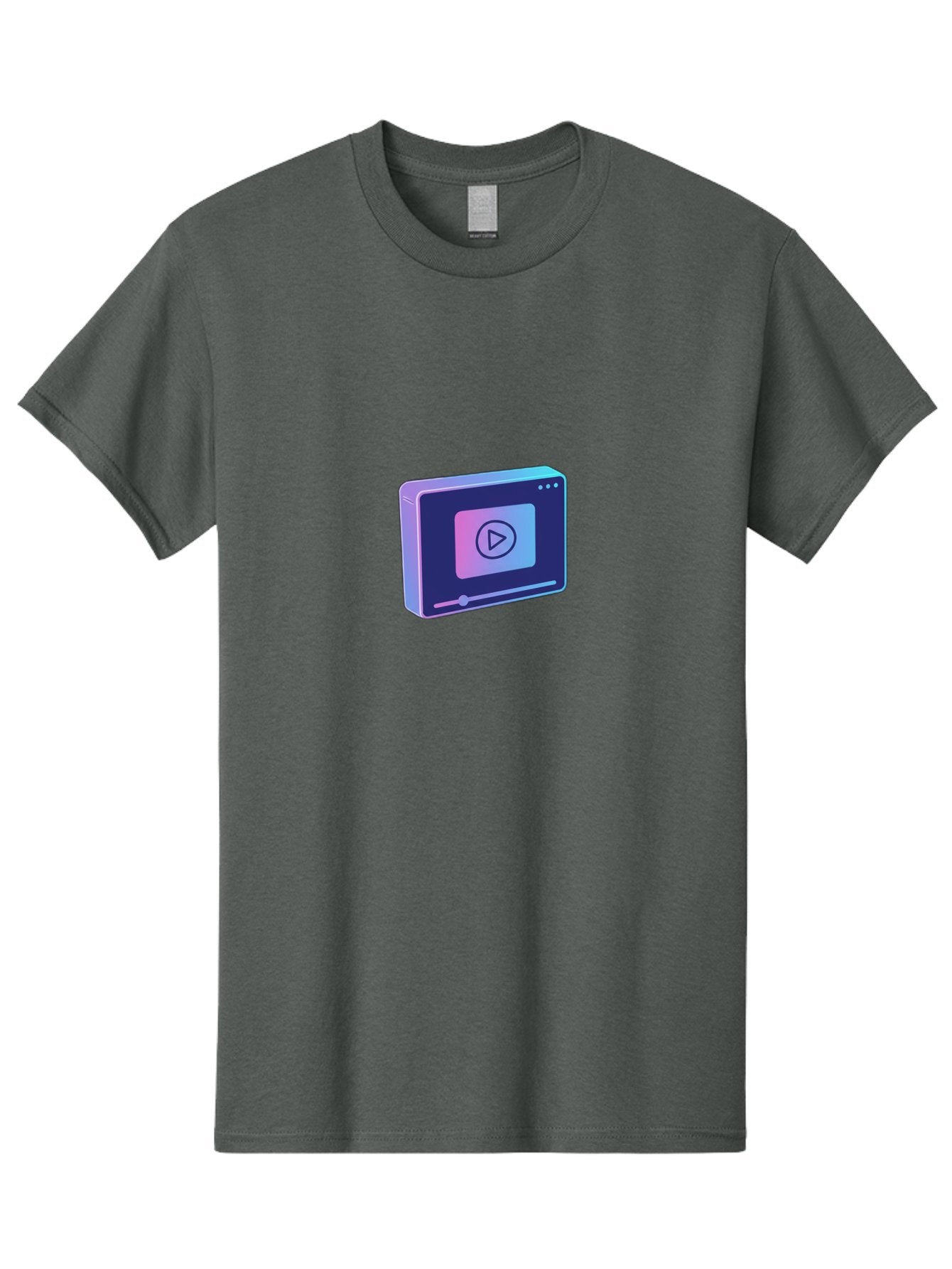 Video-Player Men'S Graphic Tee, 100% Cotton, Comfortable Casual Summer Wear, Machine Washable, Video Player Icon, Play Button, Media Player, Digital Video, Online Streaming, Playback Controls Bac548 14