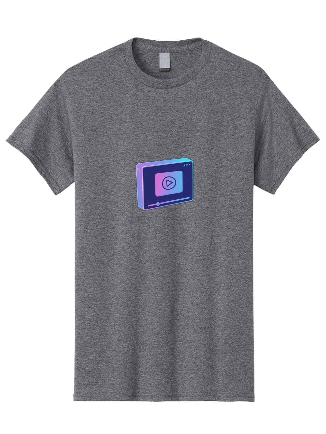 Video-Player Men'S Graphic Tee, 100% Cotton, Comfortable Casual Summer Wear, Machine Washable, Video Player Icon, Play Button, Media Player, Digital Video, Online Streaming, Playback Controls Bac548 13