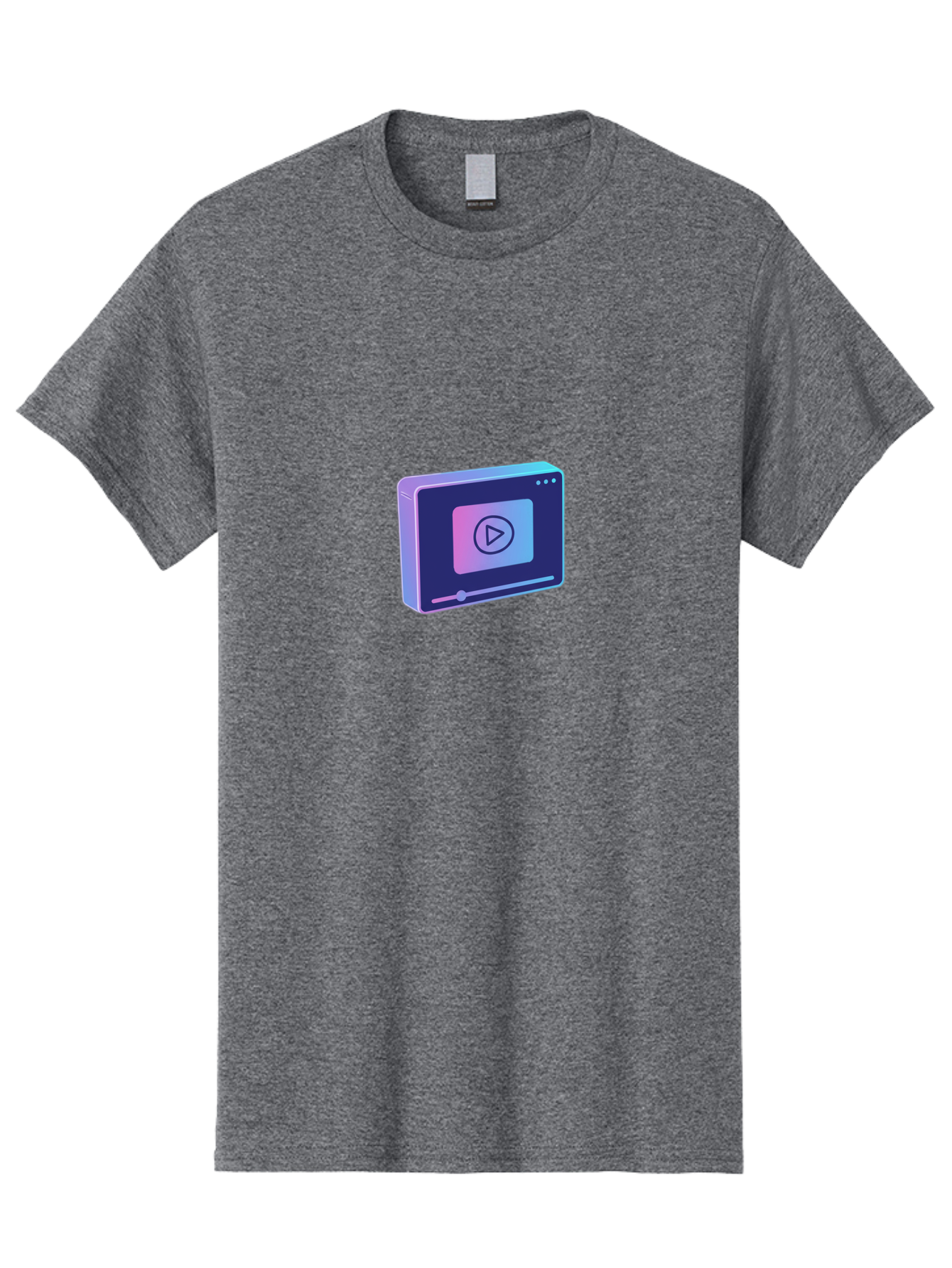Video-Player Men'S Graphic Tee, 100% Cotton, Comfortable Casual Summer Wear, Machine Washable, Video Player Icon, Play Button, Media Player, Digital Video, Online Streaming, Playback Controls Bac548 15