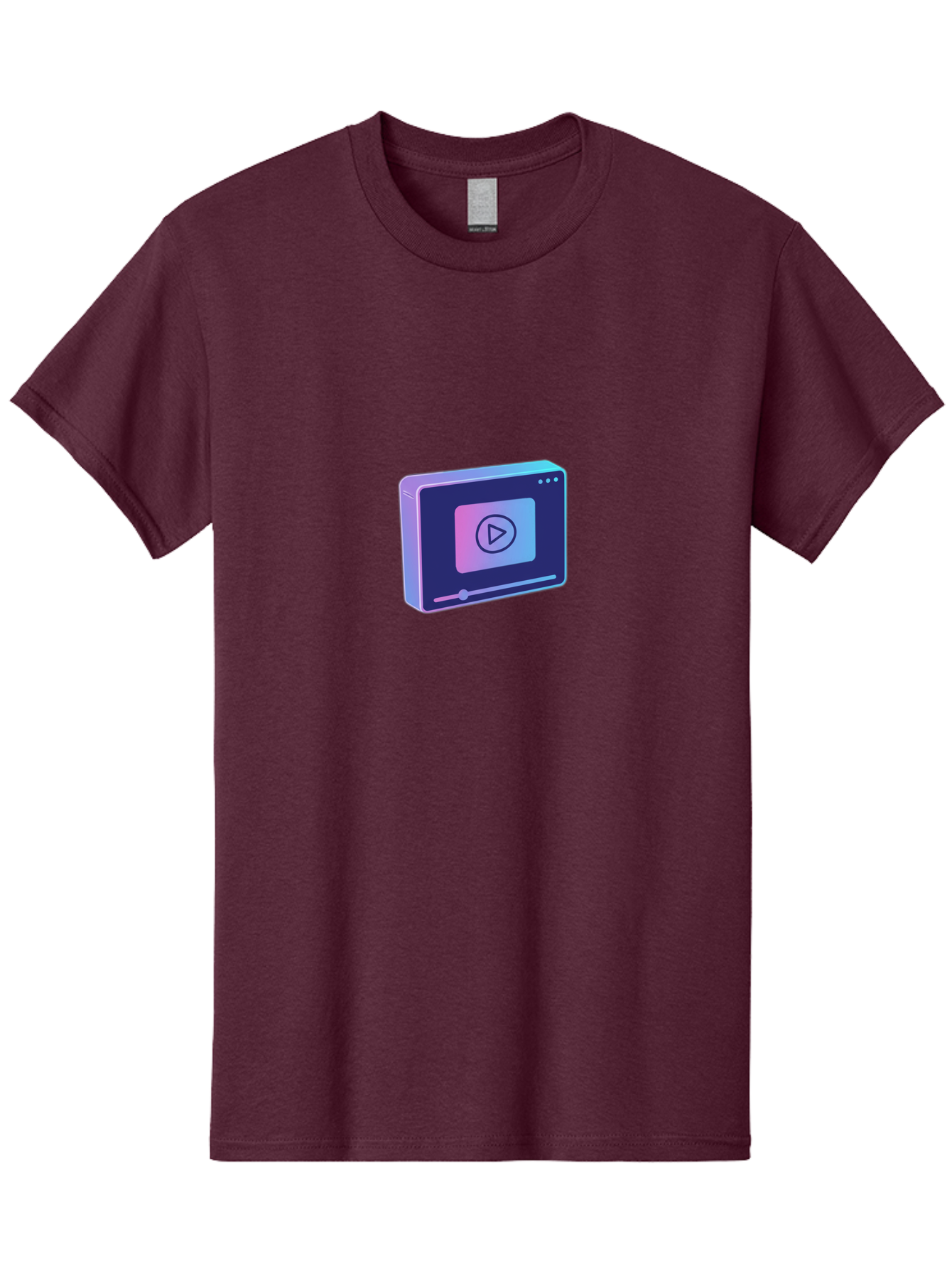 Video-Player Men'S Graphic Tee, 100% Cotton, Comfortable Casual Summer Wear, Machine Washable, Video Player Icon, Play Button, Media Player, Digital Video, Online Streaming, Playback Controls Bac548 5