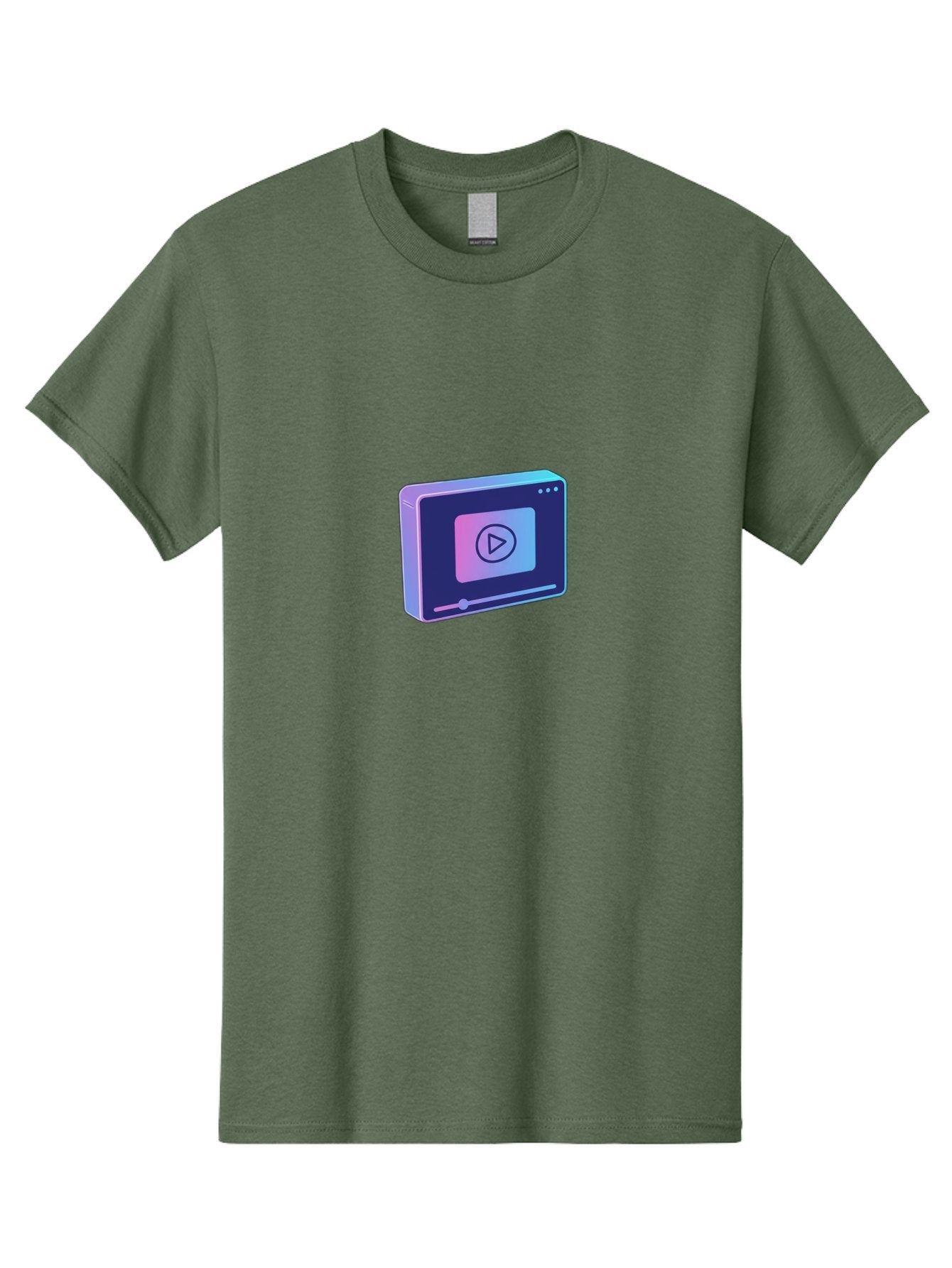 Video-Player Men'S Graphic Tee, 100% Cotton, Comfortable Casual Summer Wear, Machine Washable, Video Player Icon, Play Button, Media Player, Digital Video, Online Streaming, Playback Controls Bac548 5