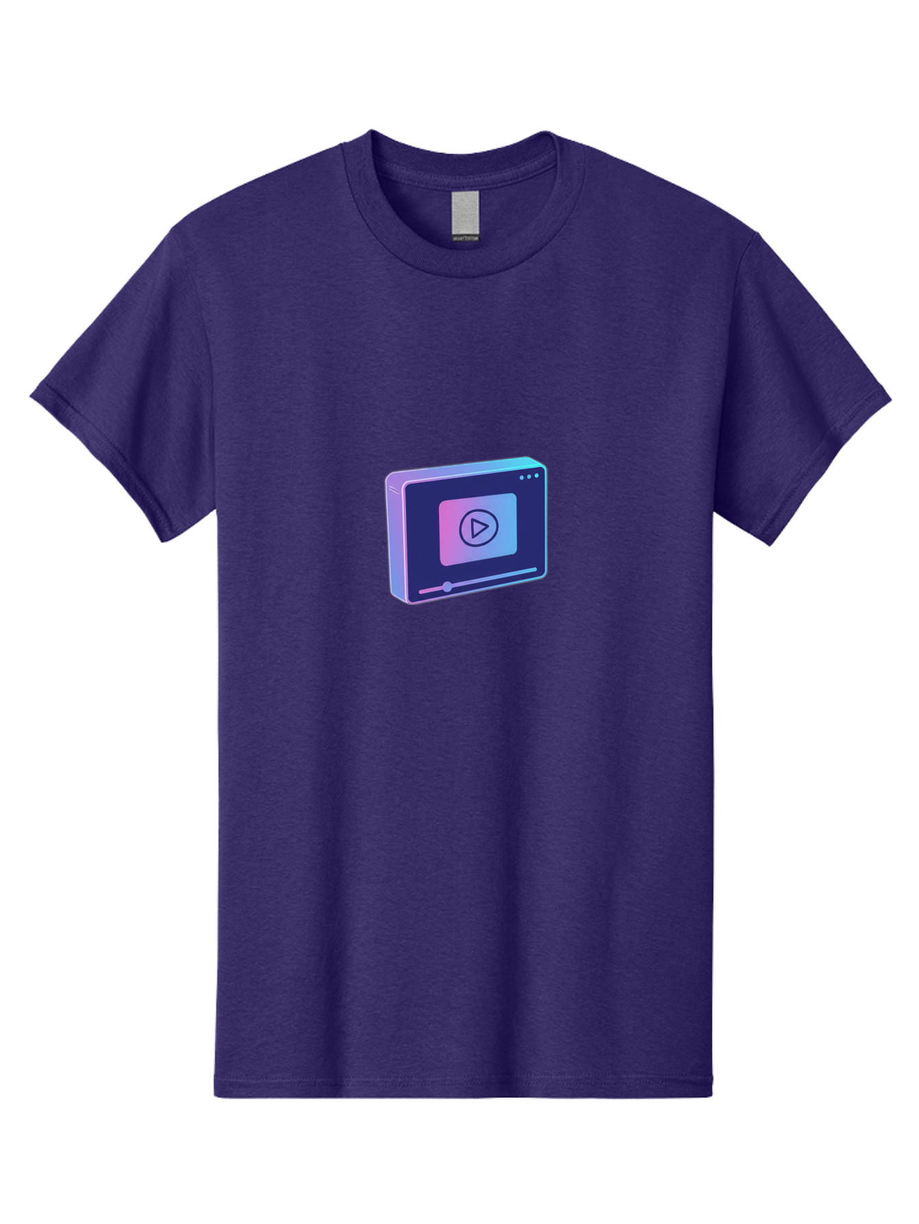Video-Player Men'S Graphic Tee, 100% Cotton, Comfortable Casual Summer Wear, Machine Washable, Video Player Icon, Play Button, Media Player, Digital Video, Online Streaming, Playback Controls Bac548 10