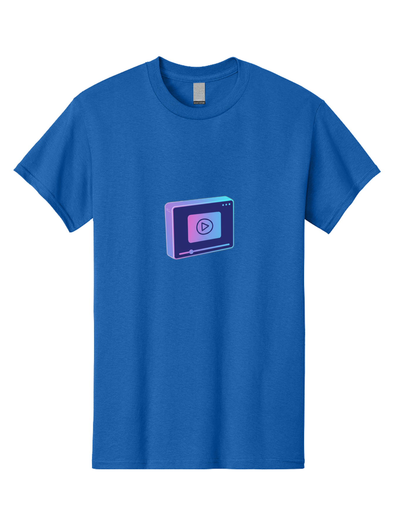 Video-Player Men'S Graphic Tee, 100% Cotton, Comfortable Casual Summer Wear, Machine Washable, Video Player Icon, Play Button, Media Player, Digital Video, Online Streaming, Playback Controls Bac548 4