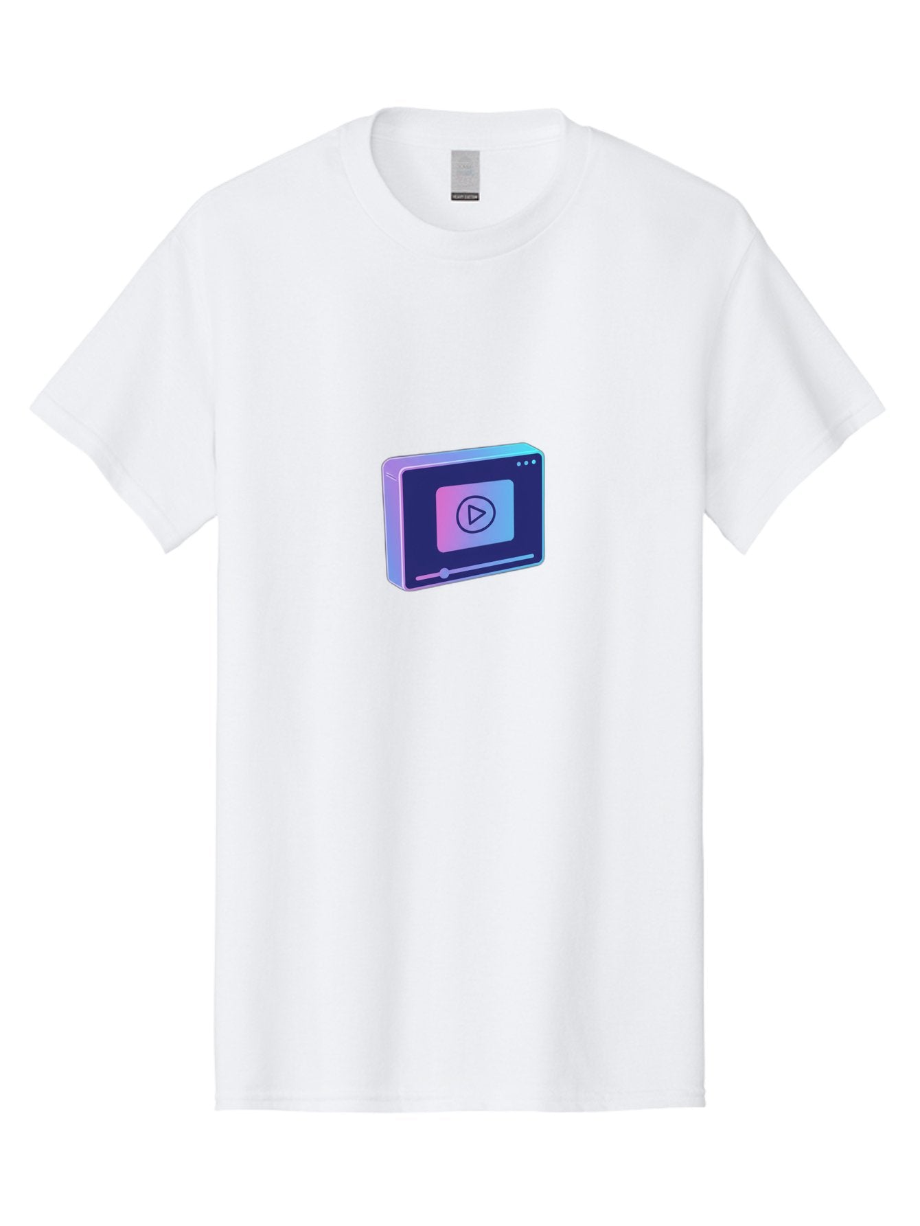 Video-Player Men'S Graphic Tee, 100% Cotton, Comfortable Casual Summer Wear, Machine Washable, Video Player Icon, Play Button, Media Player, Digital Video, Online Streaming, Playback Controls Bac548 10