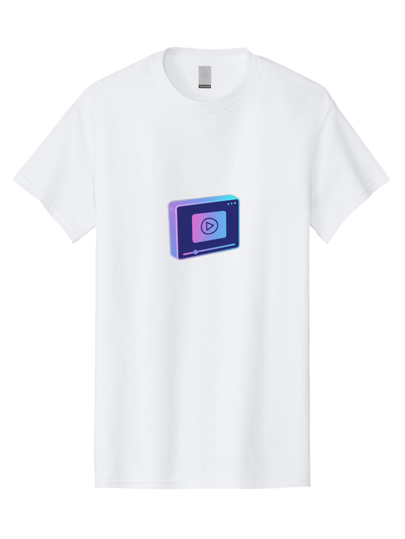 Video-Player Men'S Graphic Tee, 100% Cotton, Comfortable Casual Summer Wear, Machine Washable, Video Player Icon, Play Button, Media Player, Digital Video, Online Streaming, Playback Controls Bac548 14