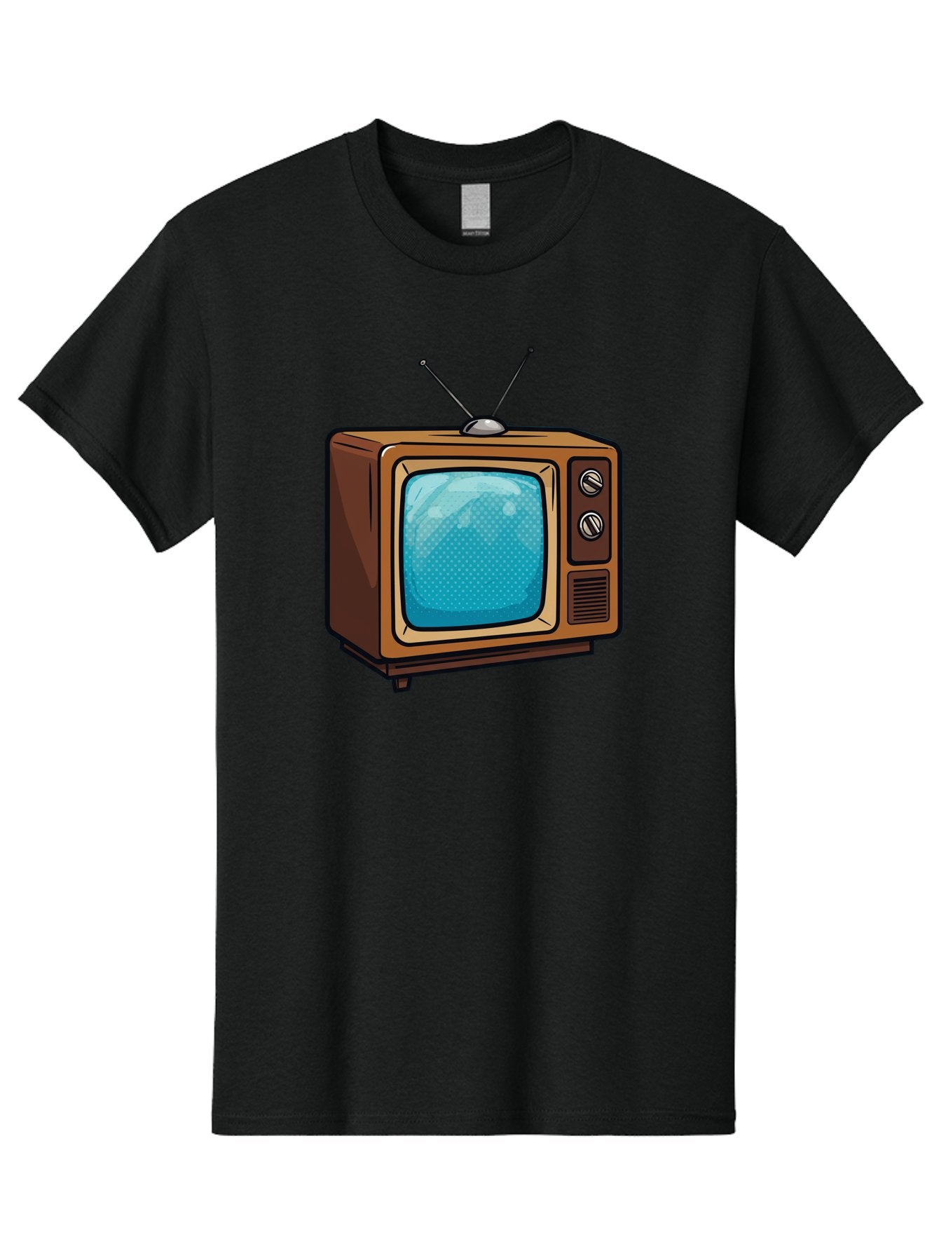 Vintage-Tv-2 Men'S Graphic Tee, 100% Cotton, Comfortable Casual Summer Wear, Machine Washable, Vintage Television Set, Retro Electronics, Old-Fashioned Tv, Analog Broadcasting, Classic Entertainment, Nostalgic Technology, Television Antenna Bac550 13