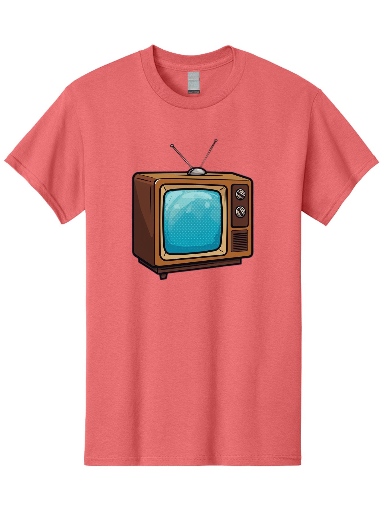 Vintage-Tv-2 Men'S Graphic Tee, 100% Cotton, Comfortable Casual Summer Wear, Machine Washable, Vintage Television Set, Retro Electronics, Old-Fashioned Tv, Analog Broadcasting, Classic Entertainment, Nostalgic Technology, Television Antenna Bac550 4