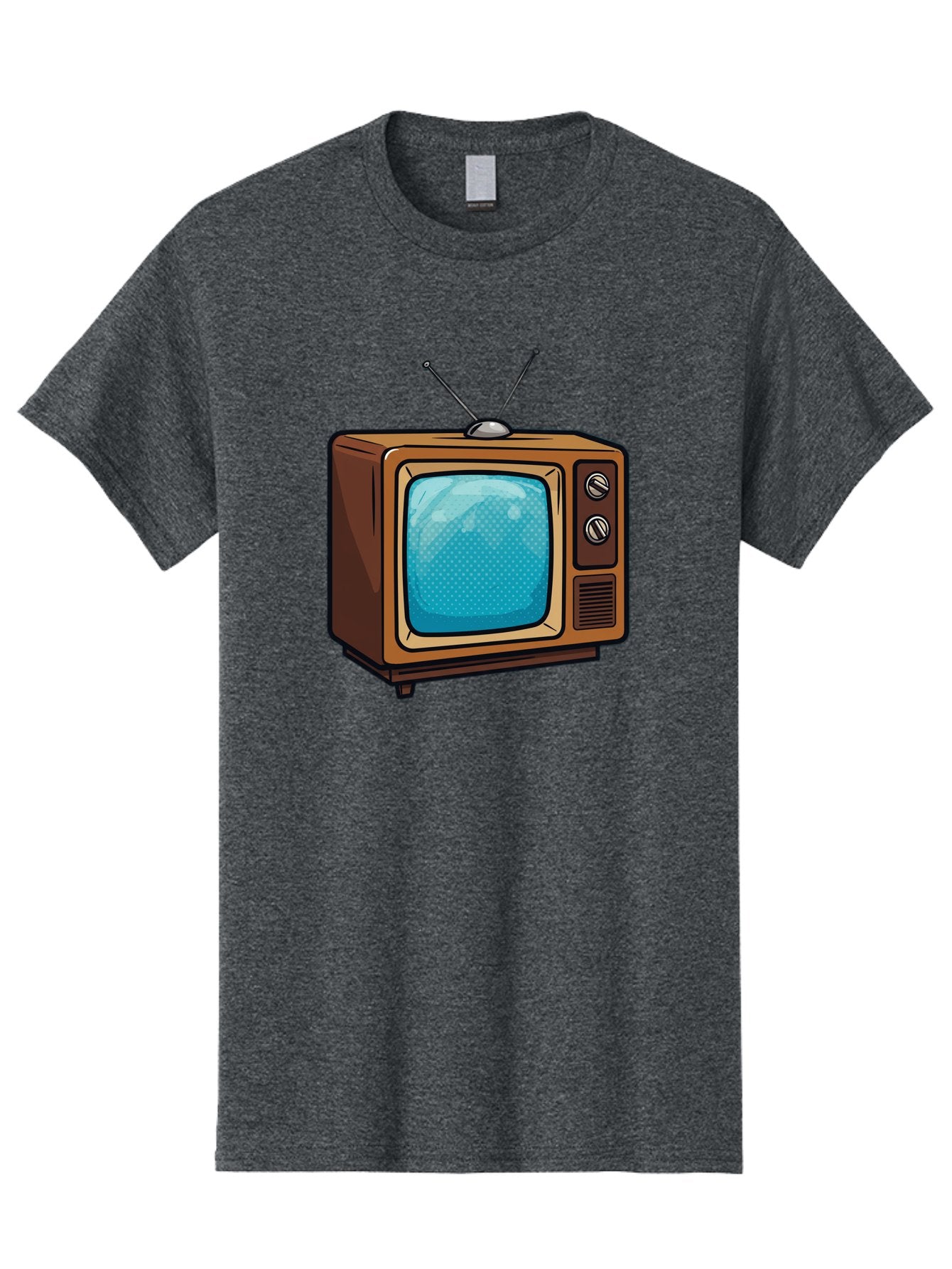 Vintage-Tv-2 Men'S Graphic Tee, 100% Cotton, Comfortable Casual Summer Wear, Machine Washable, Vintage Television Set, Retro Electronics, Old-Fashioned Tv, Analog Broadcasting, Classic Entertainment, Nostalgic Technology, Television Antenna Bac550 6