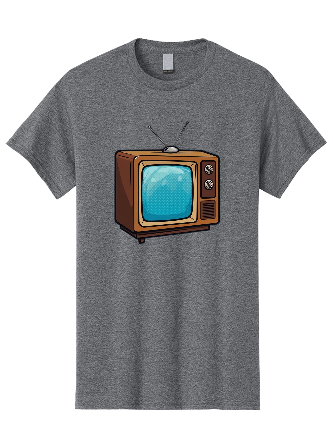 Vintage-Tv-2 Men'S Graphic Tee, 100% Cotton, Comfortable Casual Summer Wear, Machine Washable, Vintage Television Set, Retro Electronics, Old-Fashioned Tv, Analog Broadcasting, Classic Entertainment, Nostalgic Technology, Television Antenna Bac550 14