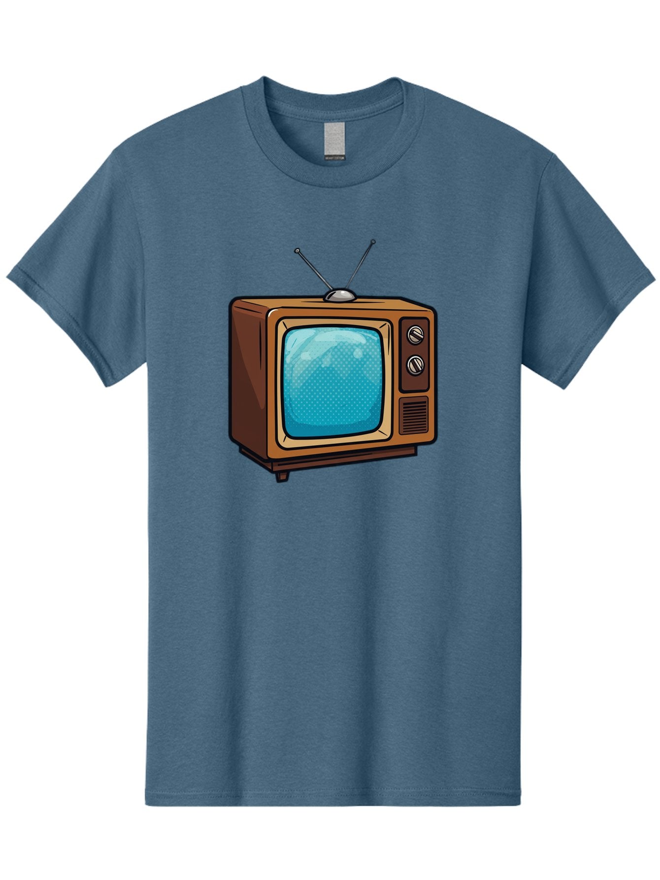 Vintage-Tv-2 Men'S Graphic Tee, 100% Cotton, Comfortable Casual Summer Wear, Machine Washable, Vintage Television Set, Retro Electronics, Old-Fashioned Tv, Analog Broadcasting, Classic Entertainment, Nostalgic Technology, Television Antenna Bac550 15