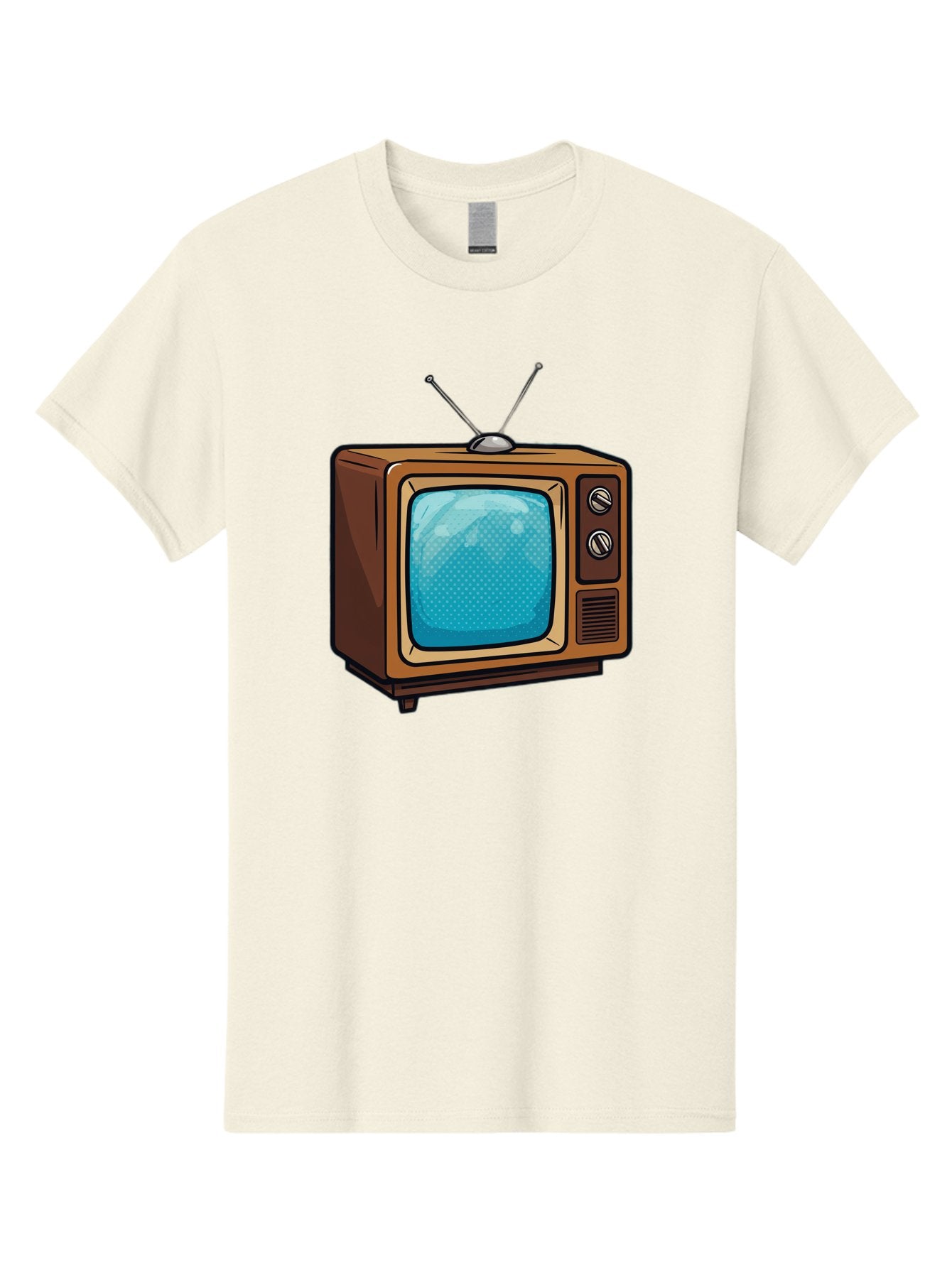 Vintage-Tv-2 Men'S Graphic Tee, 100% Cotton, Comfortable Casual Summer Wear, Machine Washable, Vintage Television Set, Retro Electronics, Old-Fashioned Tv, Analog Broadcasting, Classic Entertainment, Nostalgic Technology, Television Antenna Bac550 3