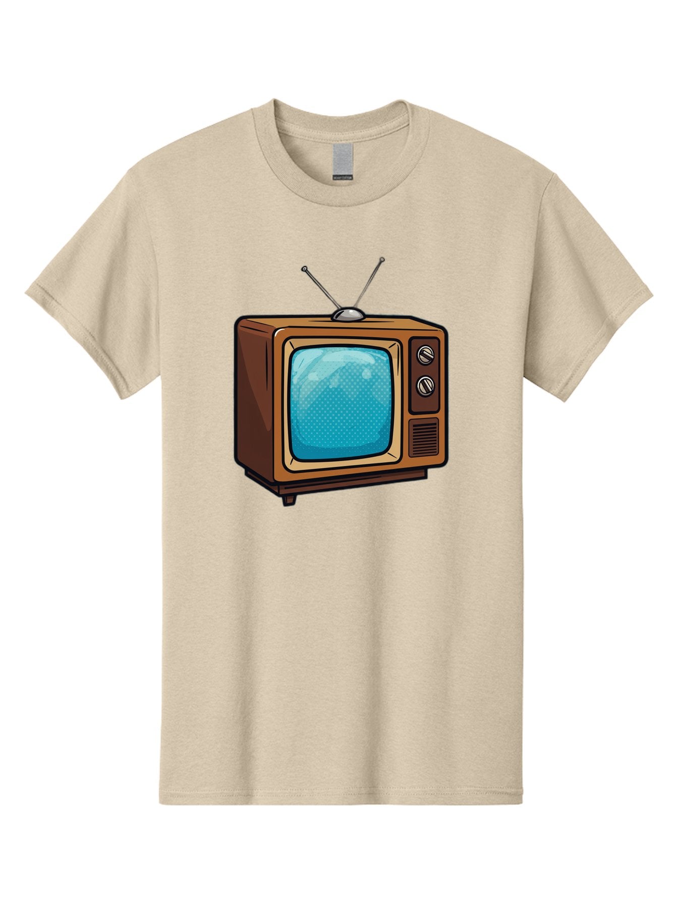 Vintage-Tv-2 Men'S Graphic Tee, 100% Cotton, Comfortable Casual Summer Wear, Machine Washable, Vintage Television Set, Retro Electronics, Old-Fashioned Tv, Analog Broadcasting, Classic Entertainment, Nostalgic Technology, Television Antenna Bac550 5